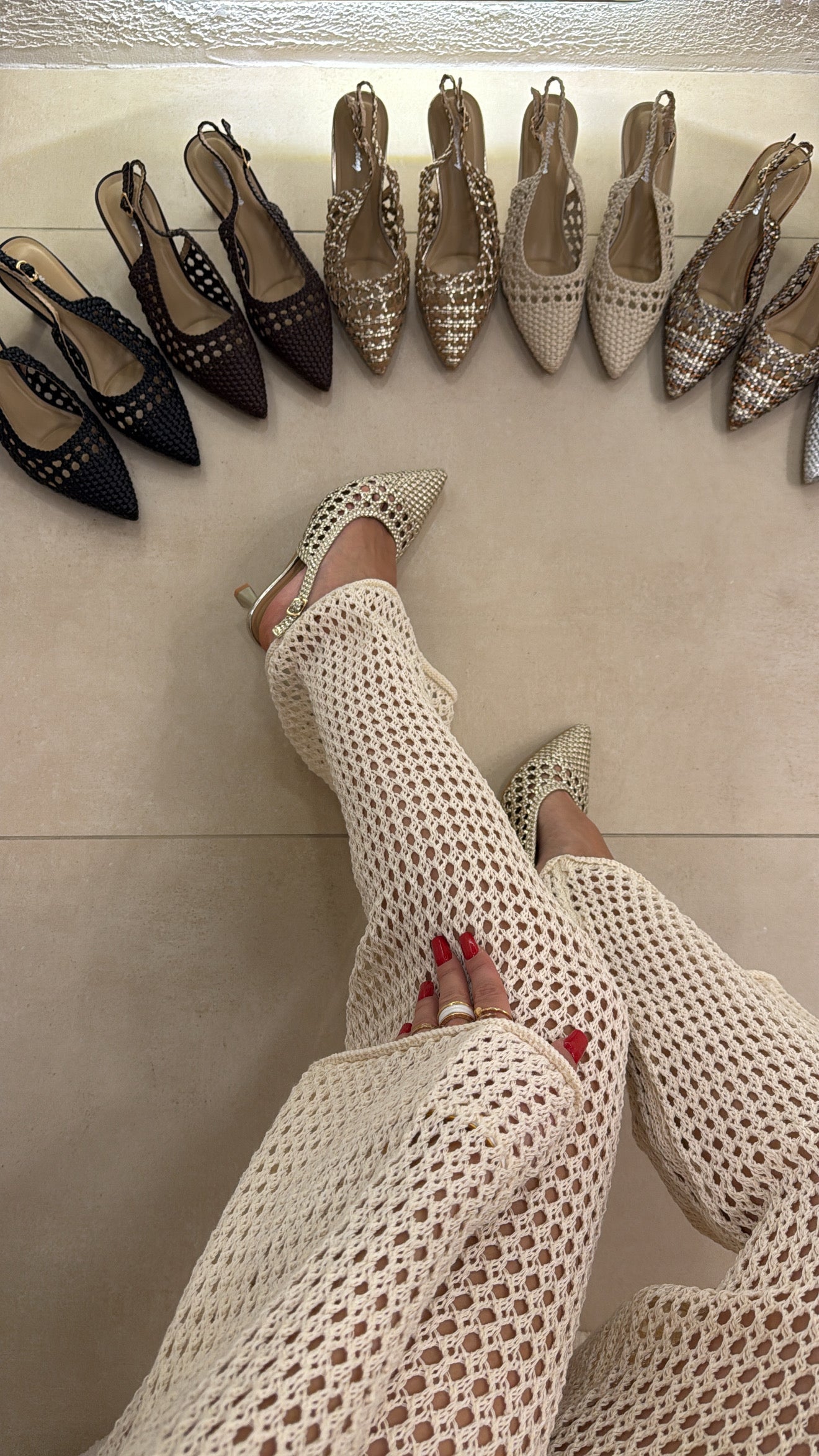 Slingback Crochet gold