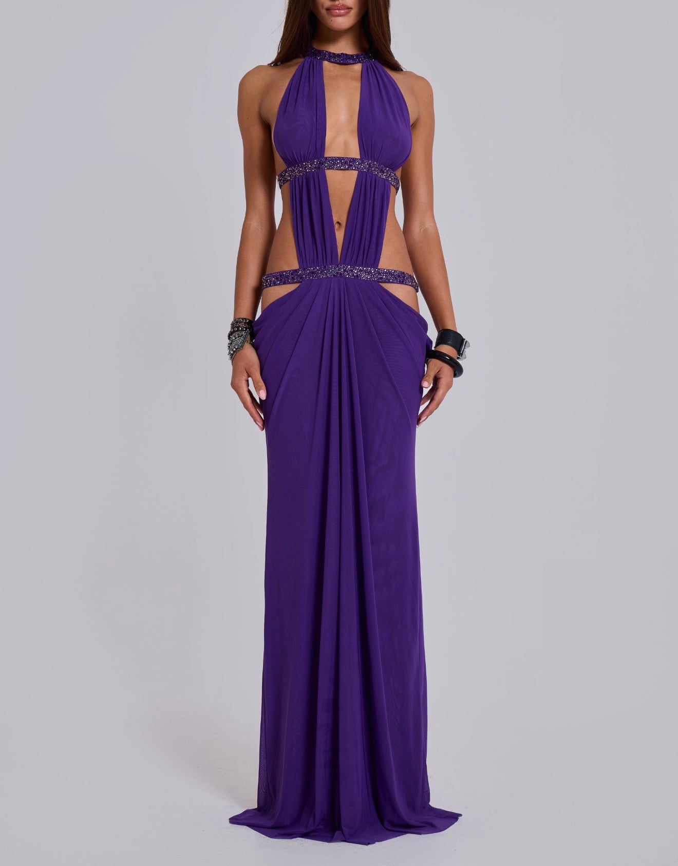 Cut Out Maxi Dress violet