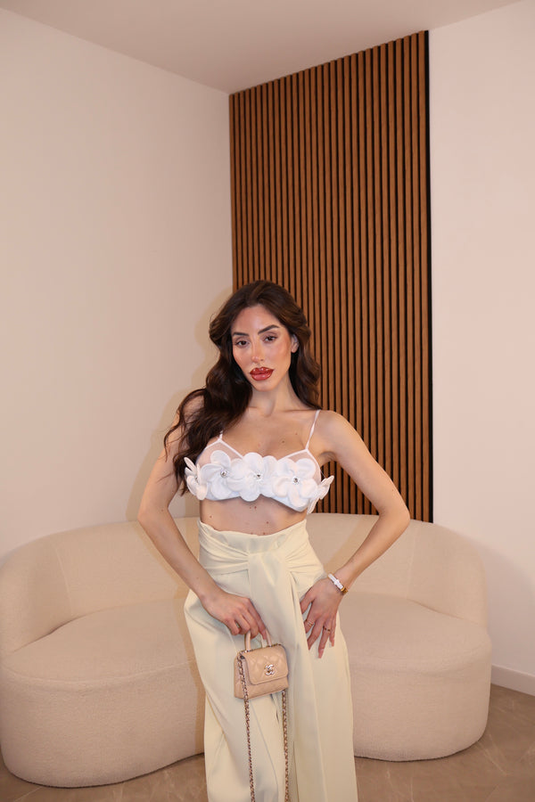 Bralette Fiori bianco