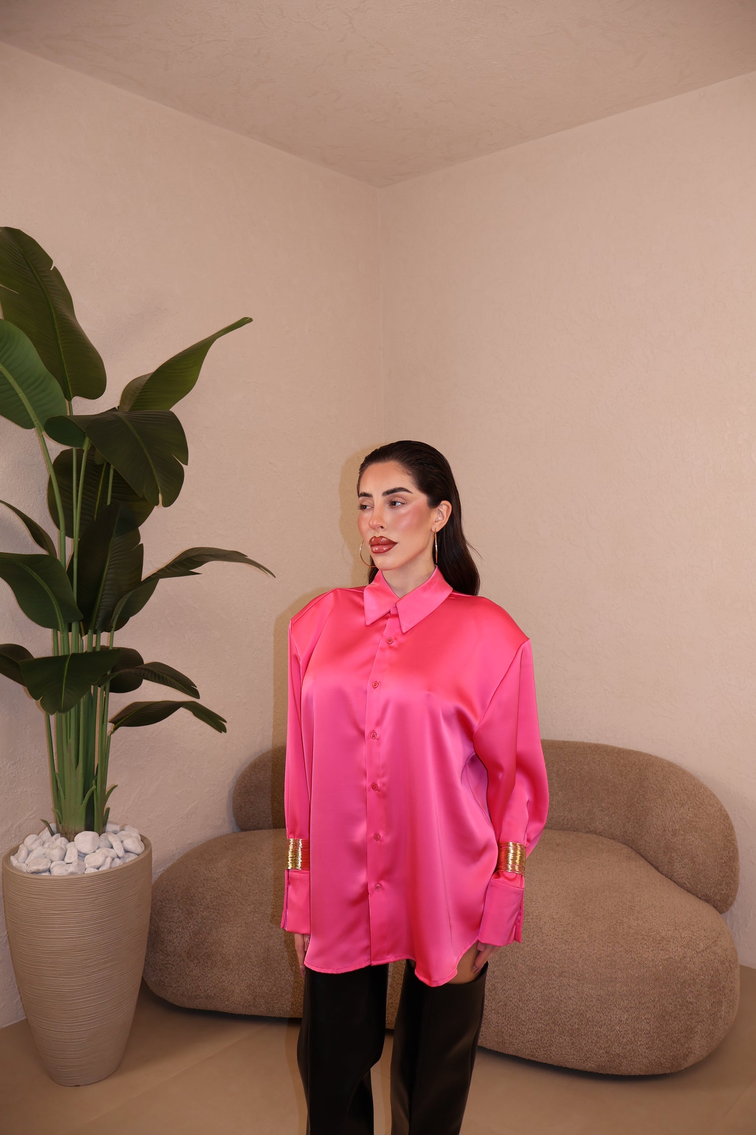 Camicia Satin fucsia