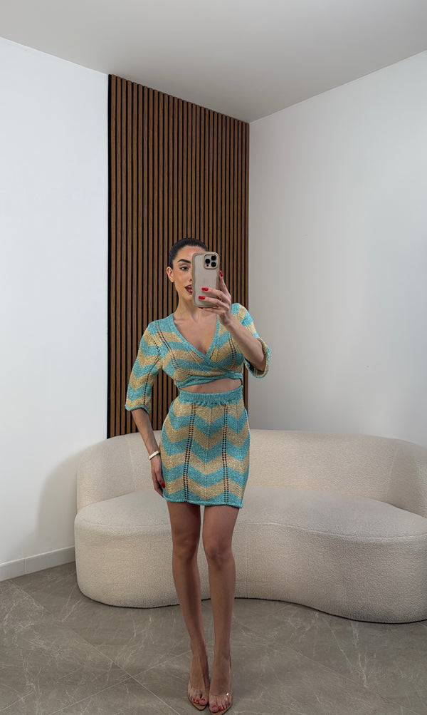 Co/Ord in filo lurex turchese