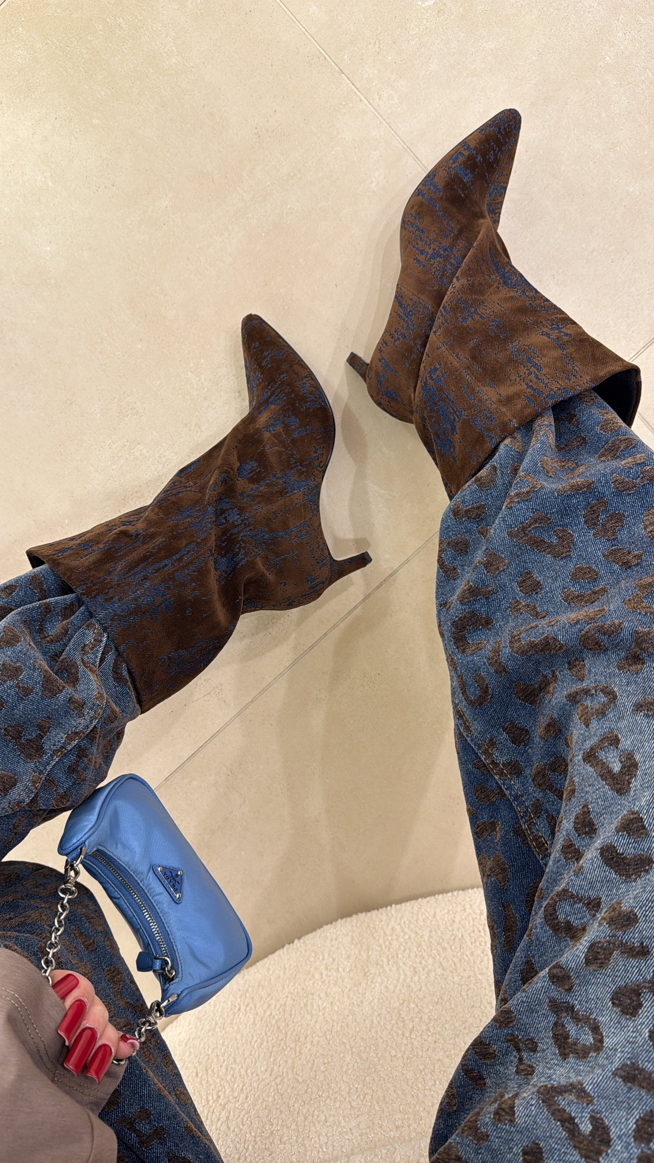 Stivali Chenille corti choco