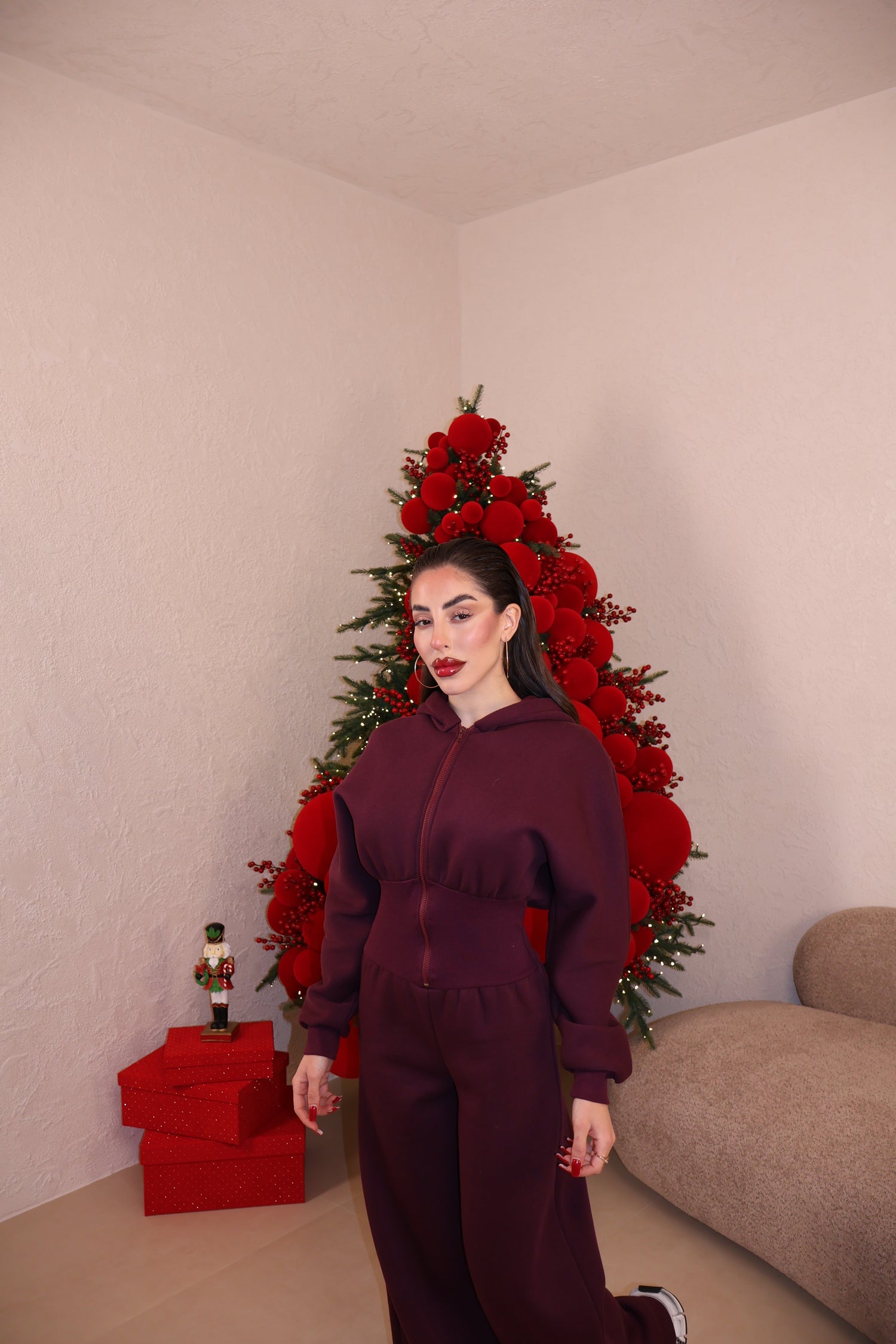 Tuta Felpata bordeaux