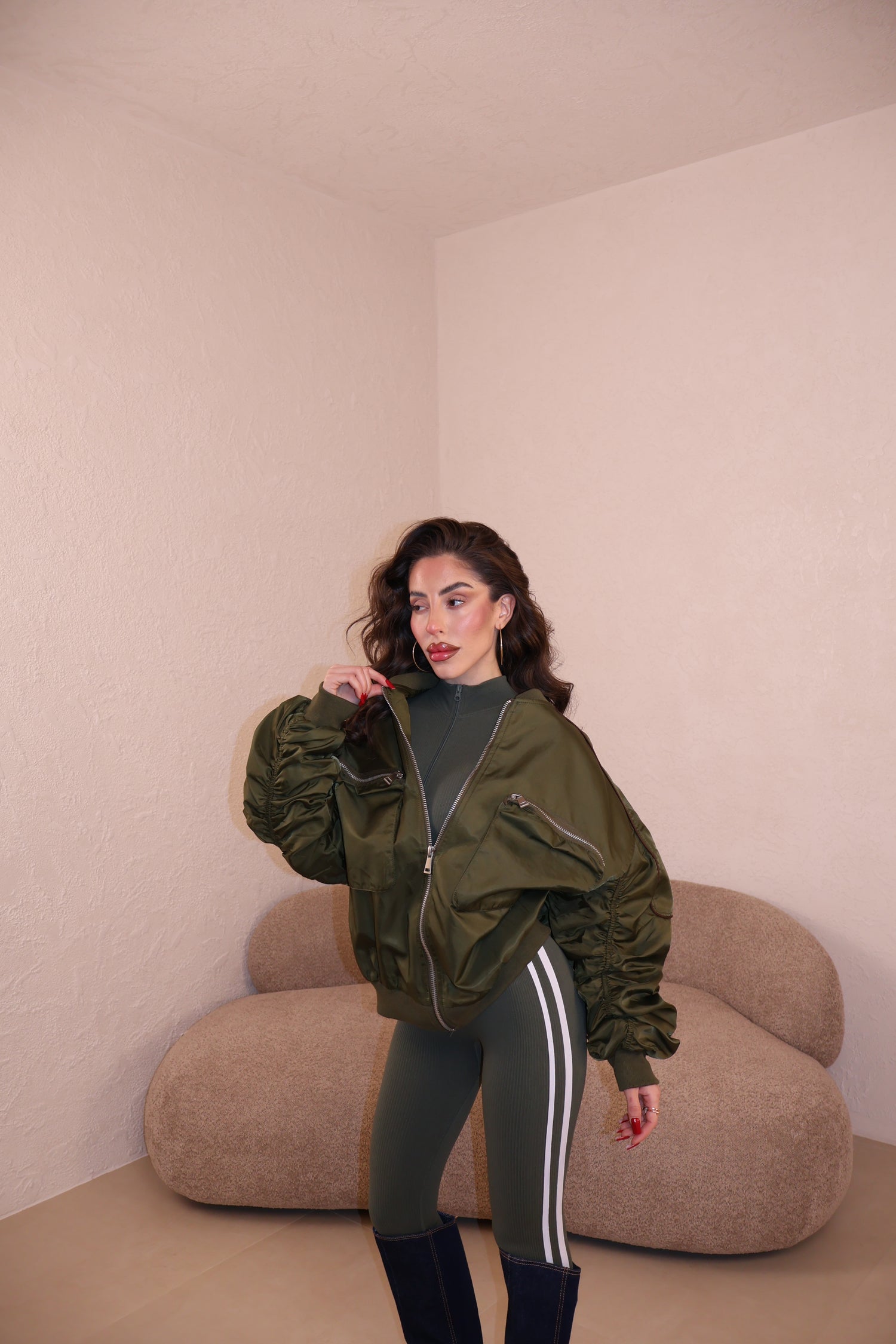 Bomber Satin military