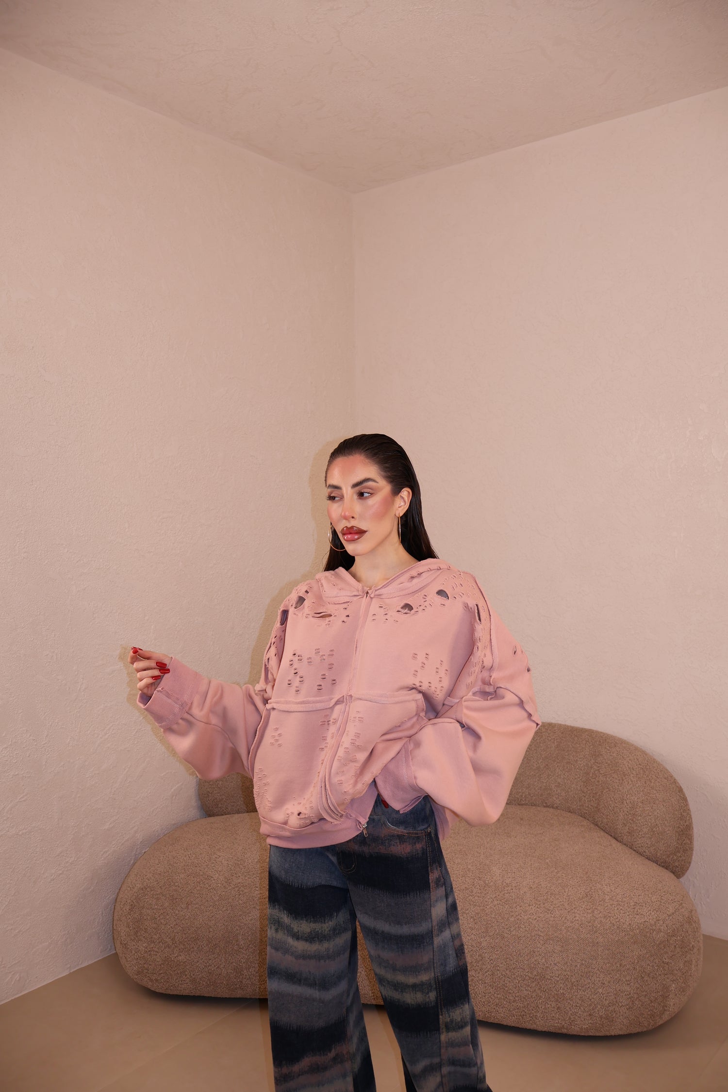 Felpa Breaking cipria