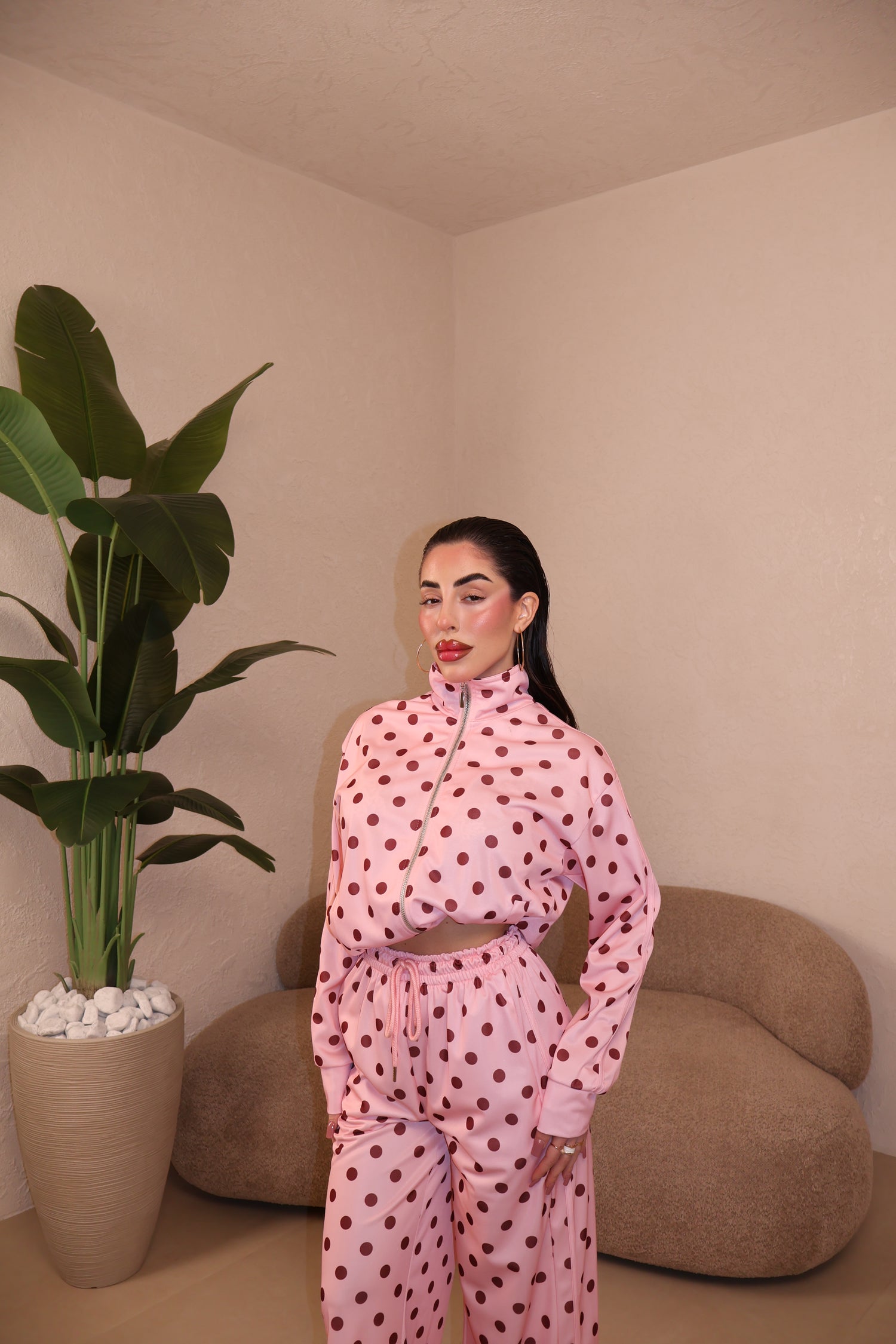 Co/Ord Tuta Pois pink