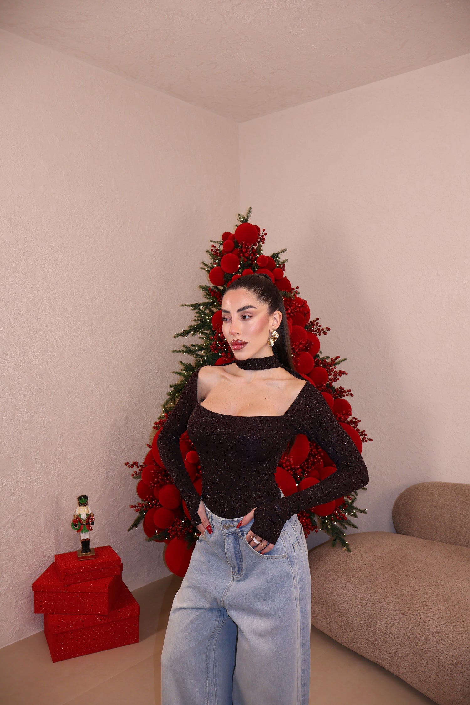 Body Collar Glitter choco