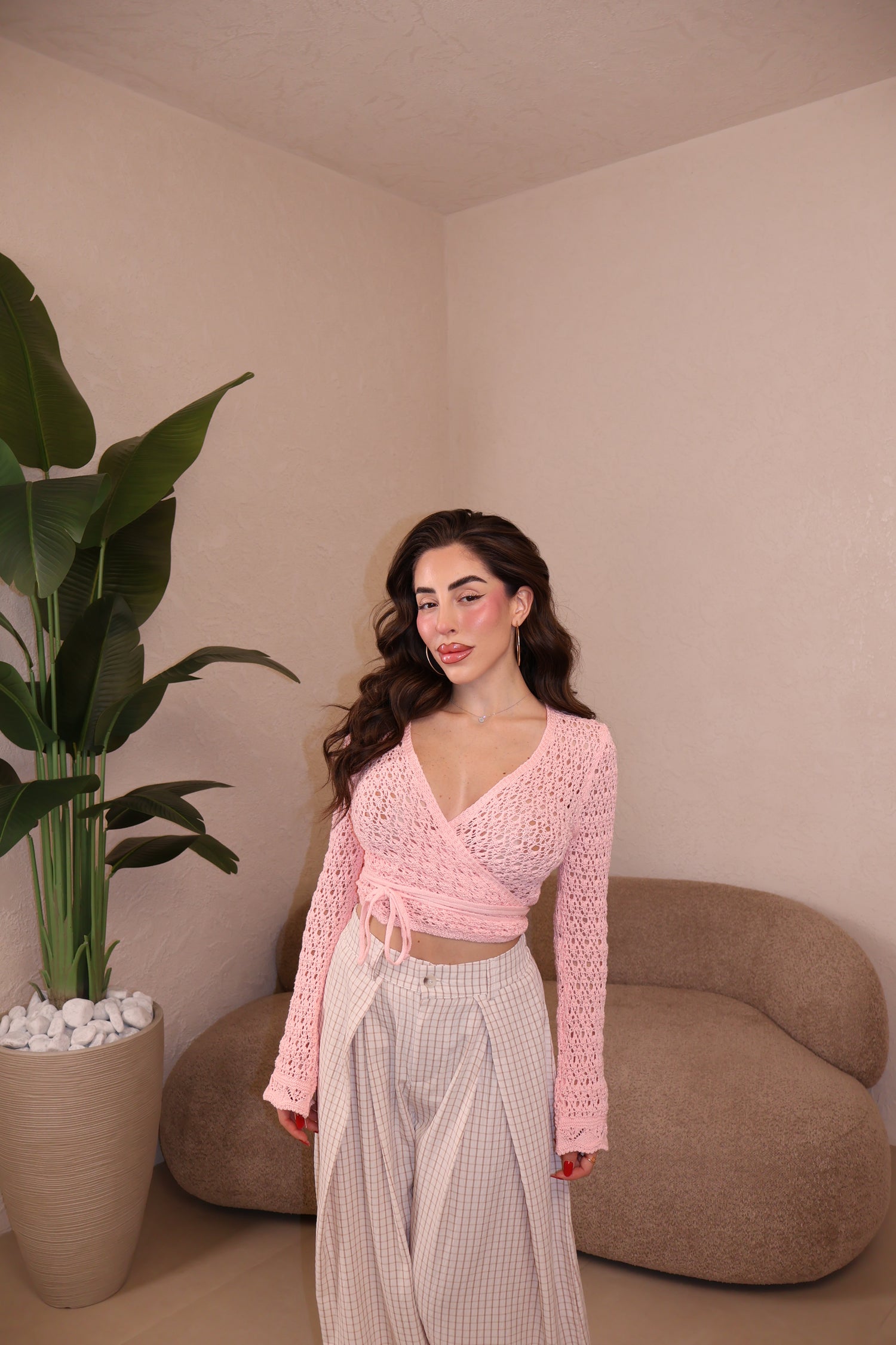 Incrociatina Crochet rosa