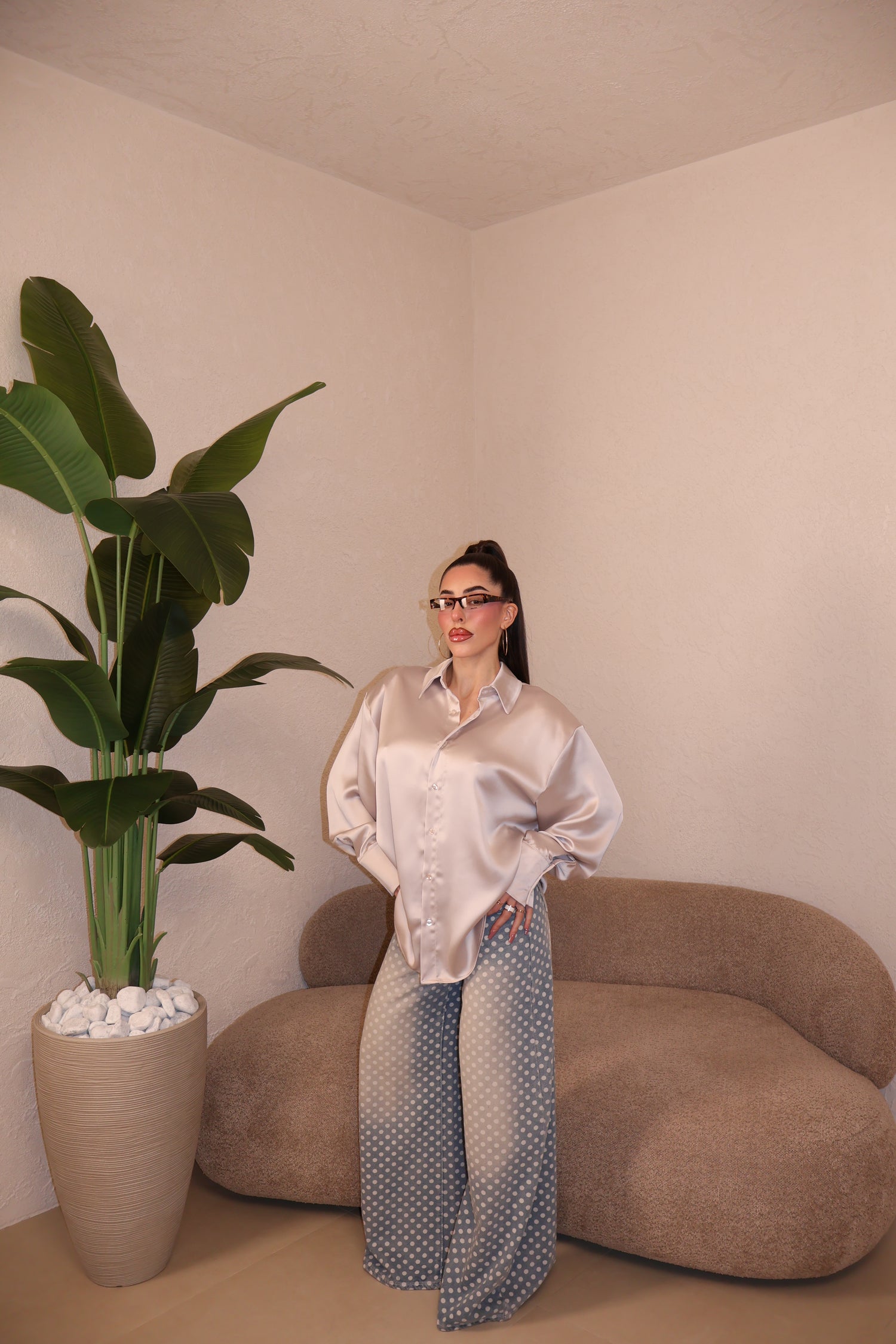 Camicia Satin fango