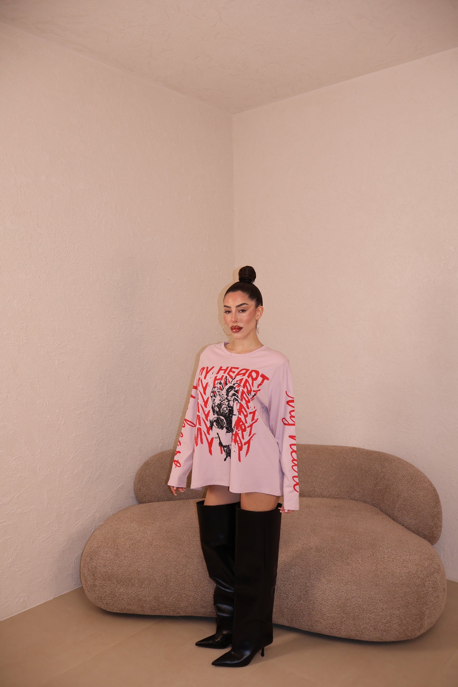 Maglia Over Heart cipria