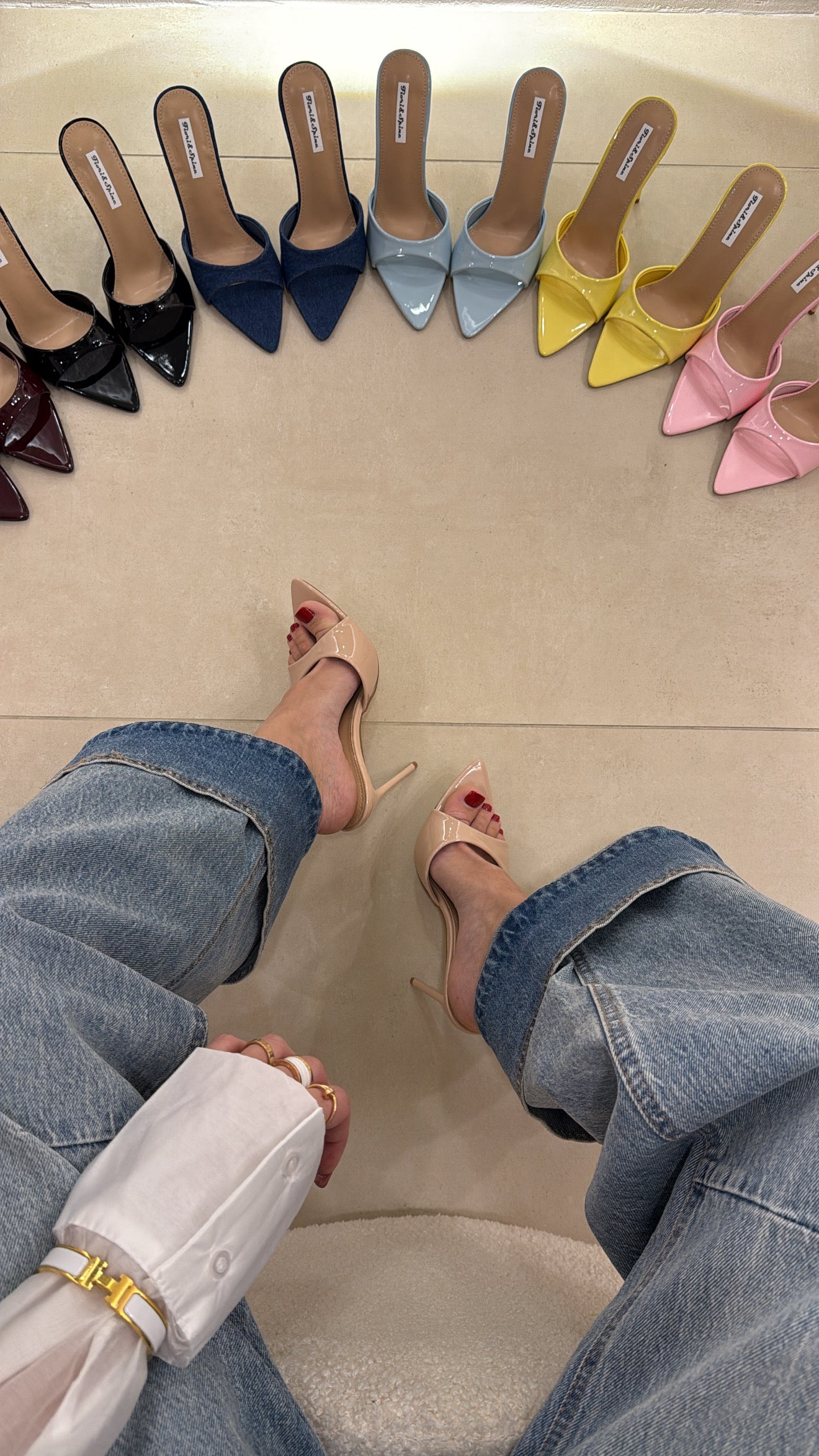 Mules Paris cipria