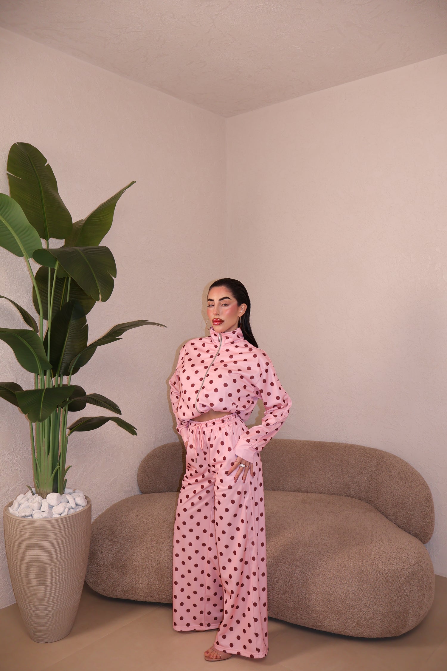 Co/Ord Tuta Pois pink