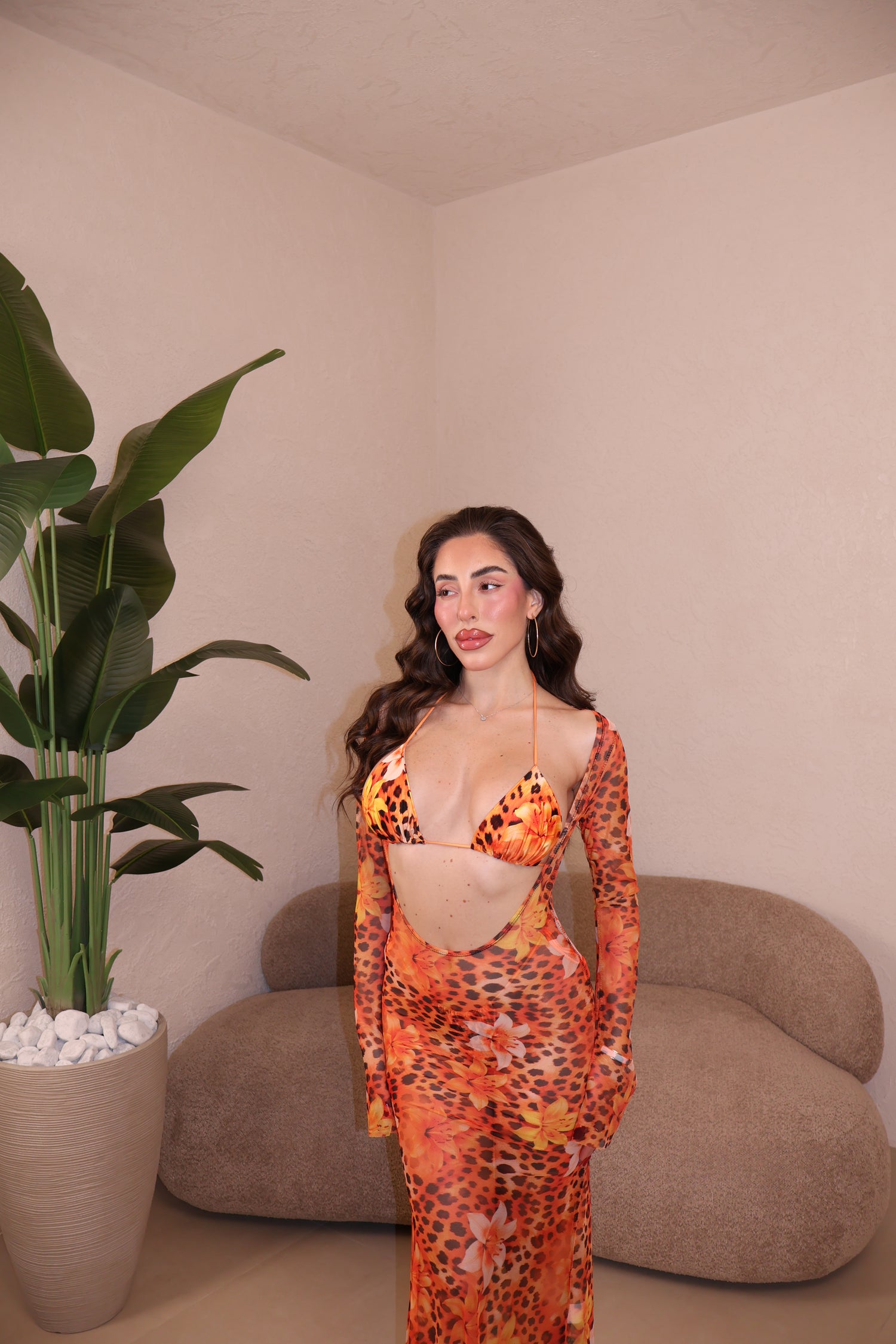 Set Bikini Flower orange