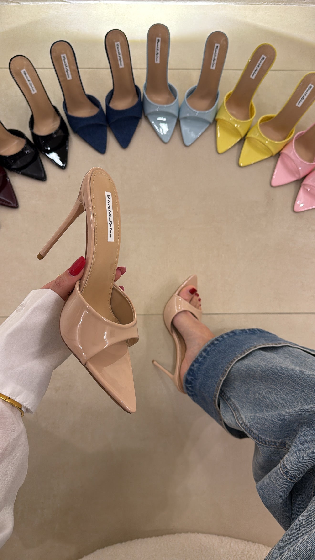 Mules Paris cipria