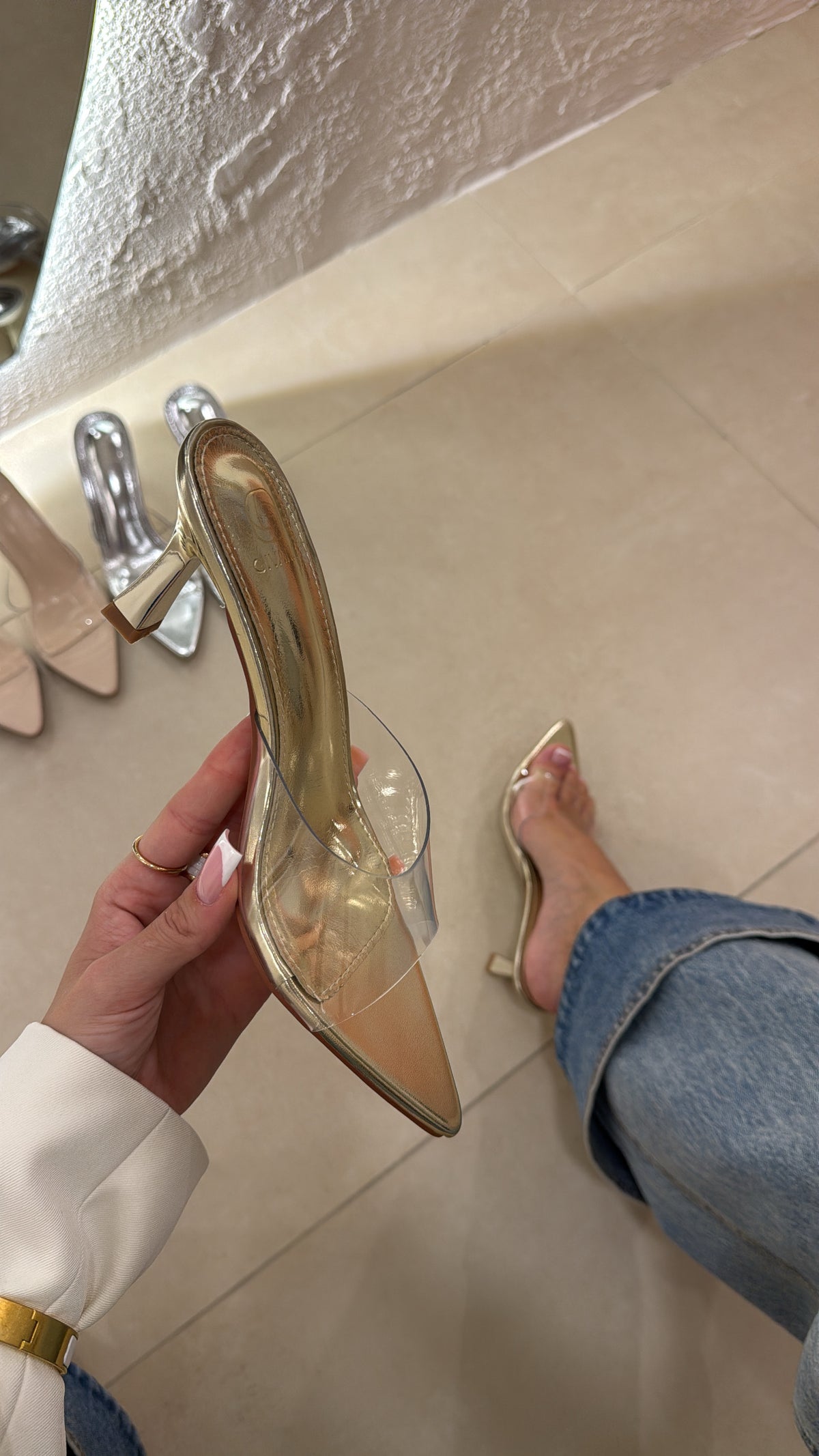 Mules Vinile gold