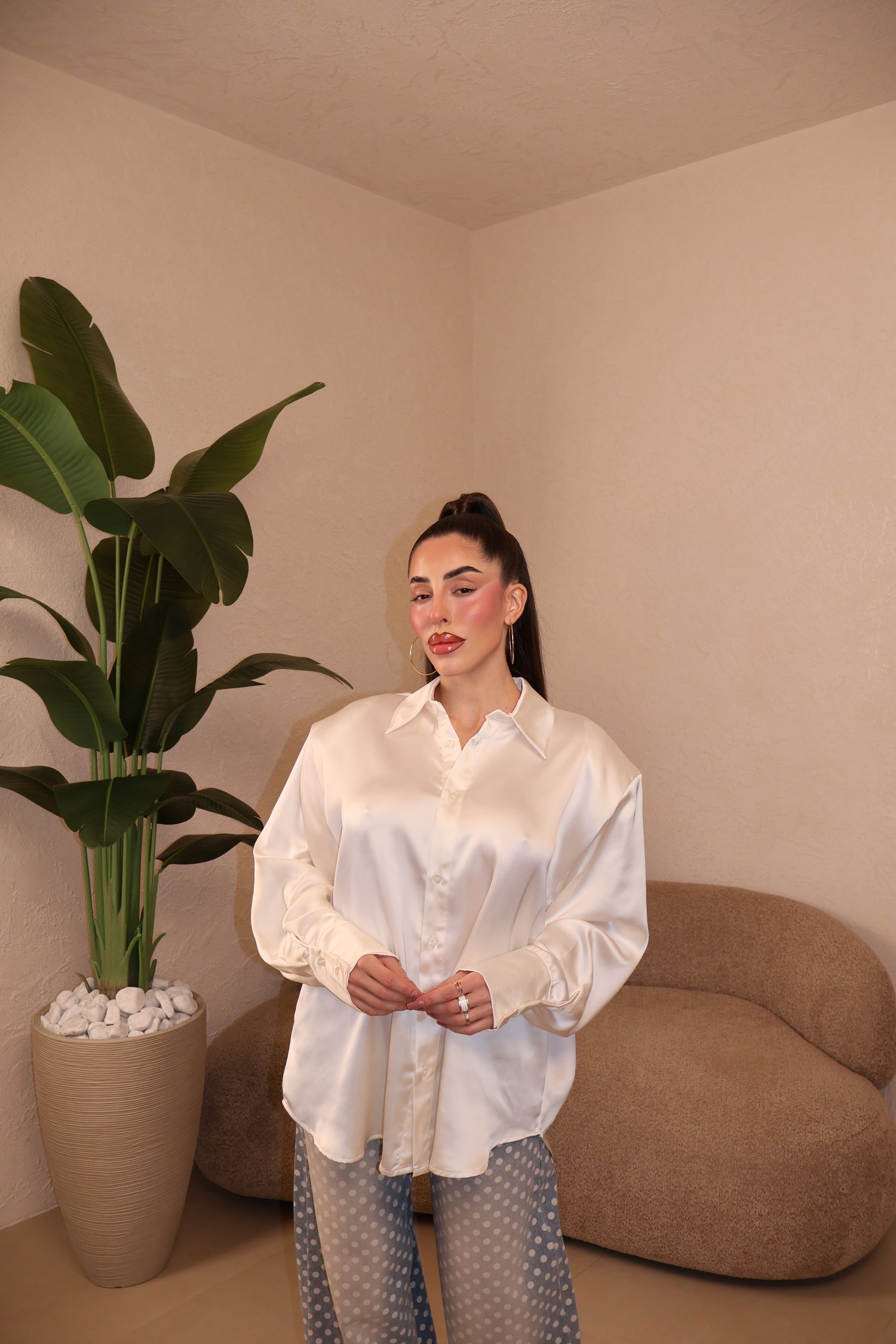 Camicia Satin panna