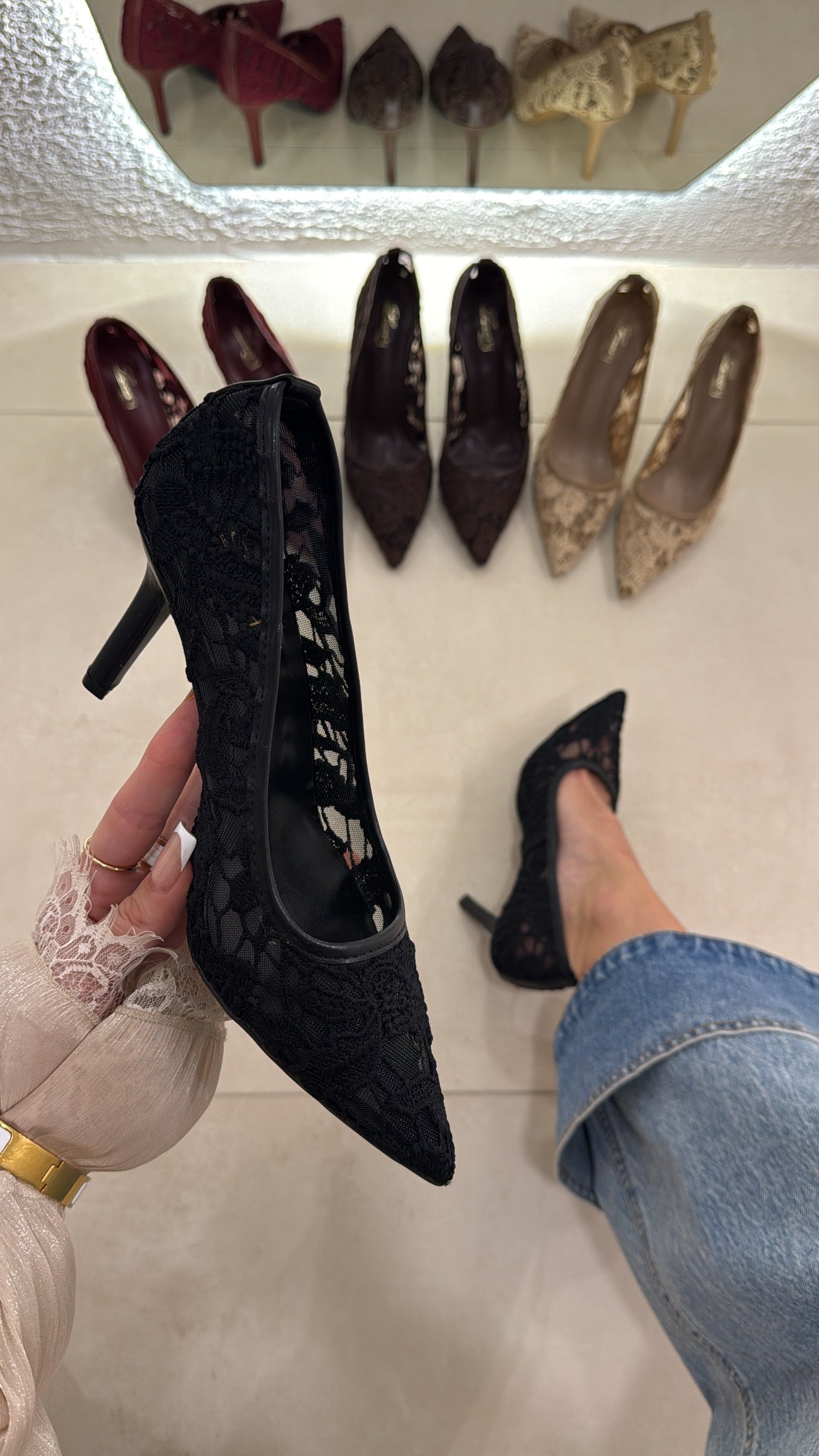 Décolleté Pizzo black