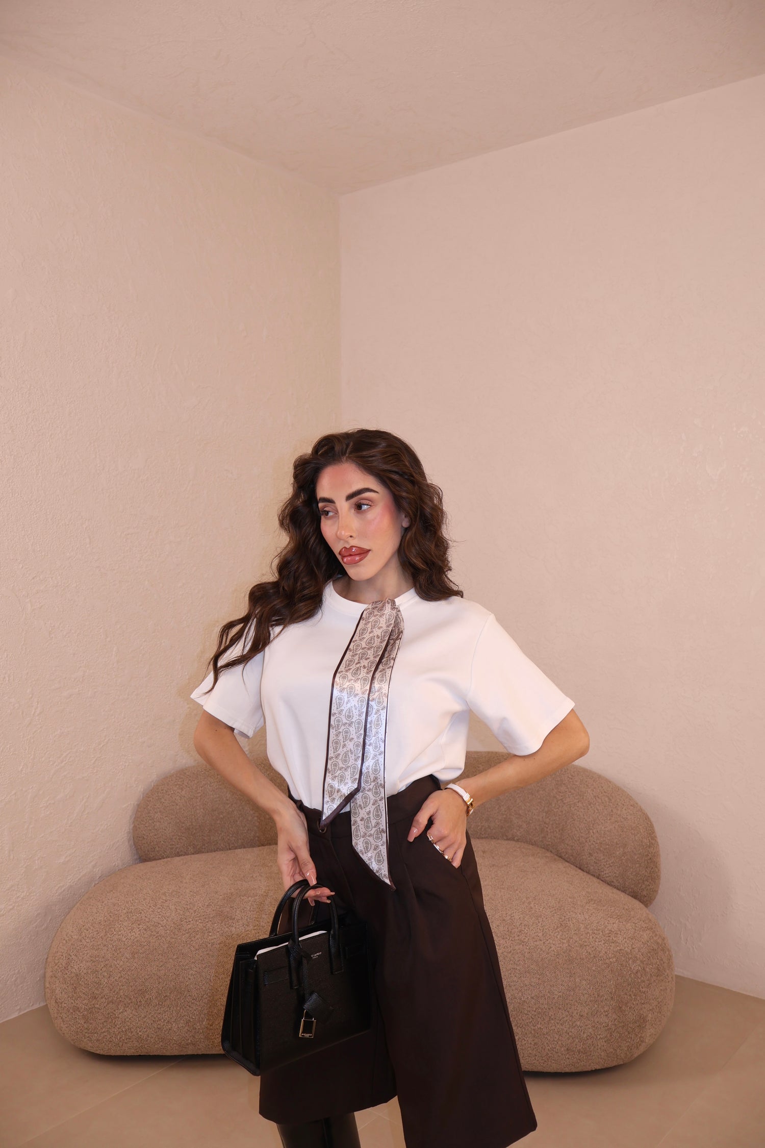 T-Shirt Basic + foulard white