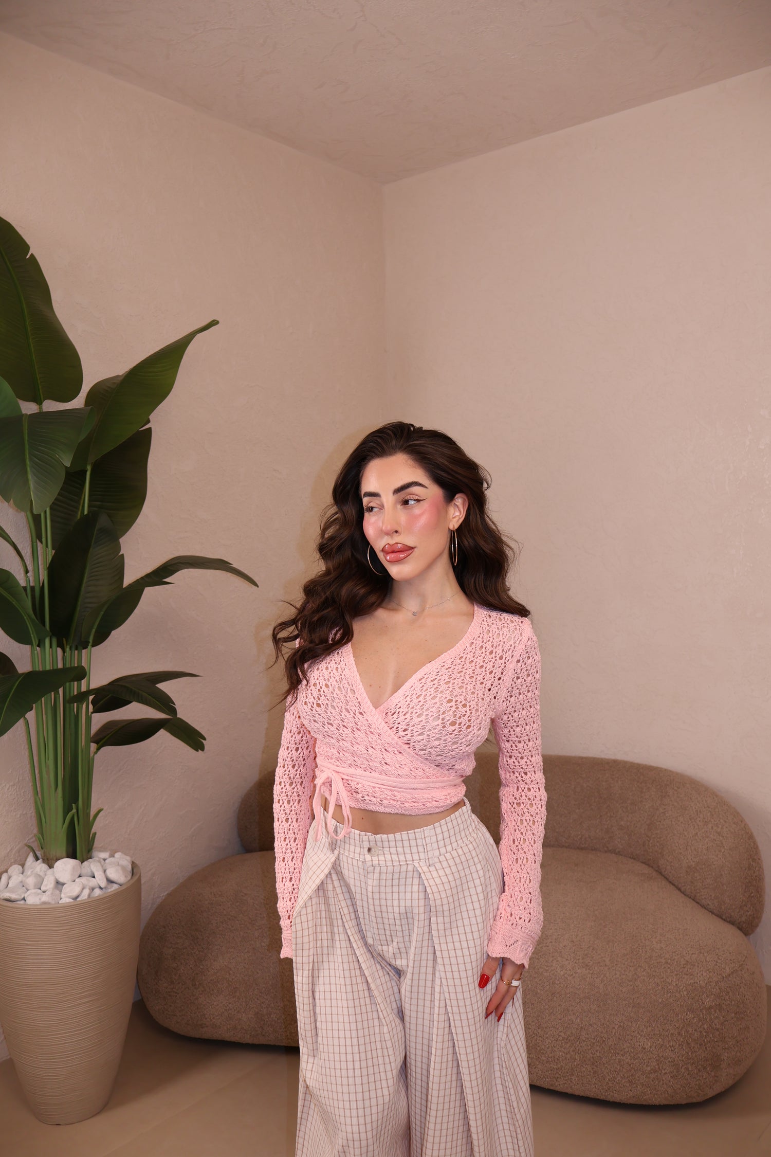 Incrociatina Crochet rosa