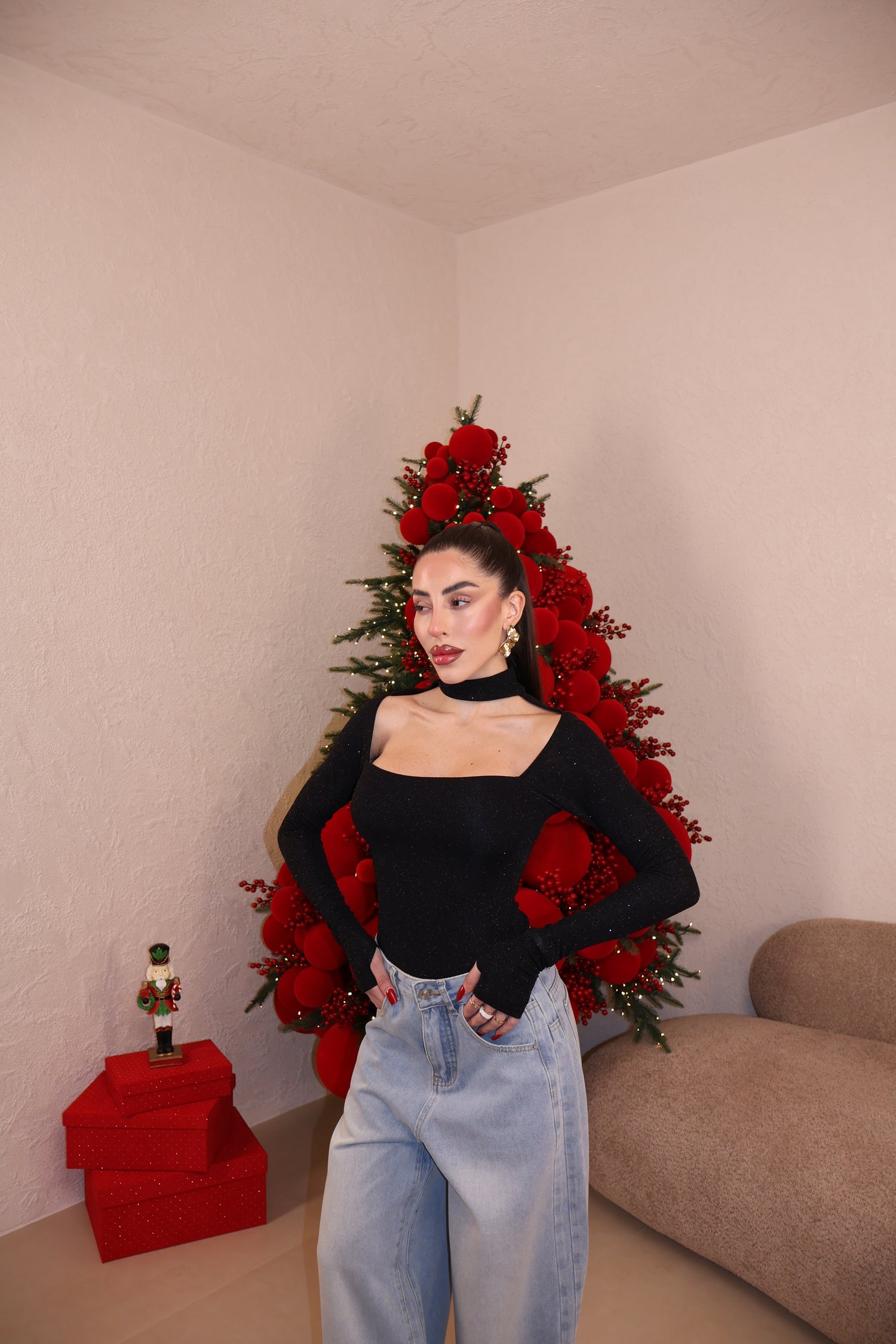 Body Collar Glitter black