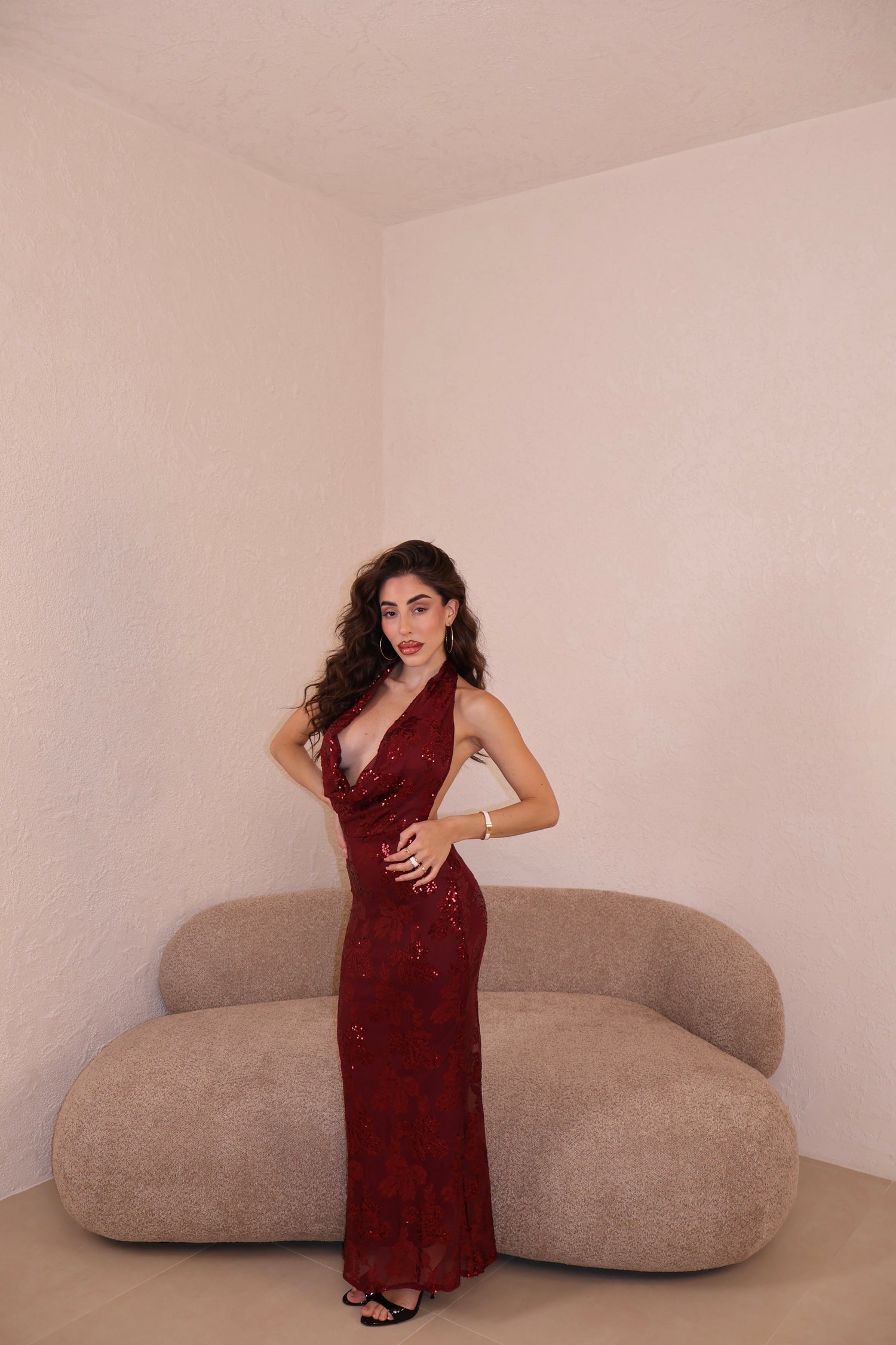 Abito Clara bordeaux