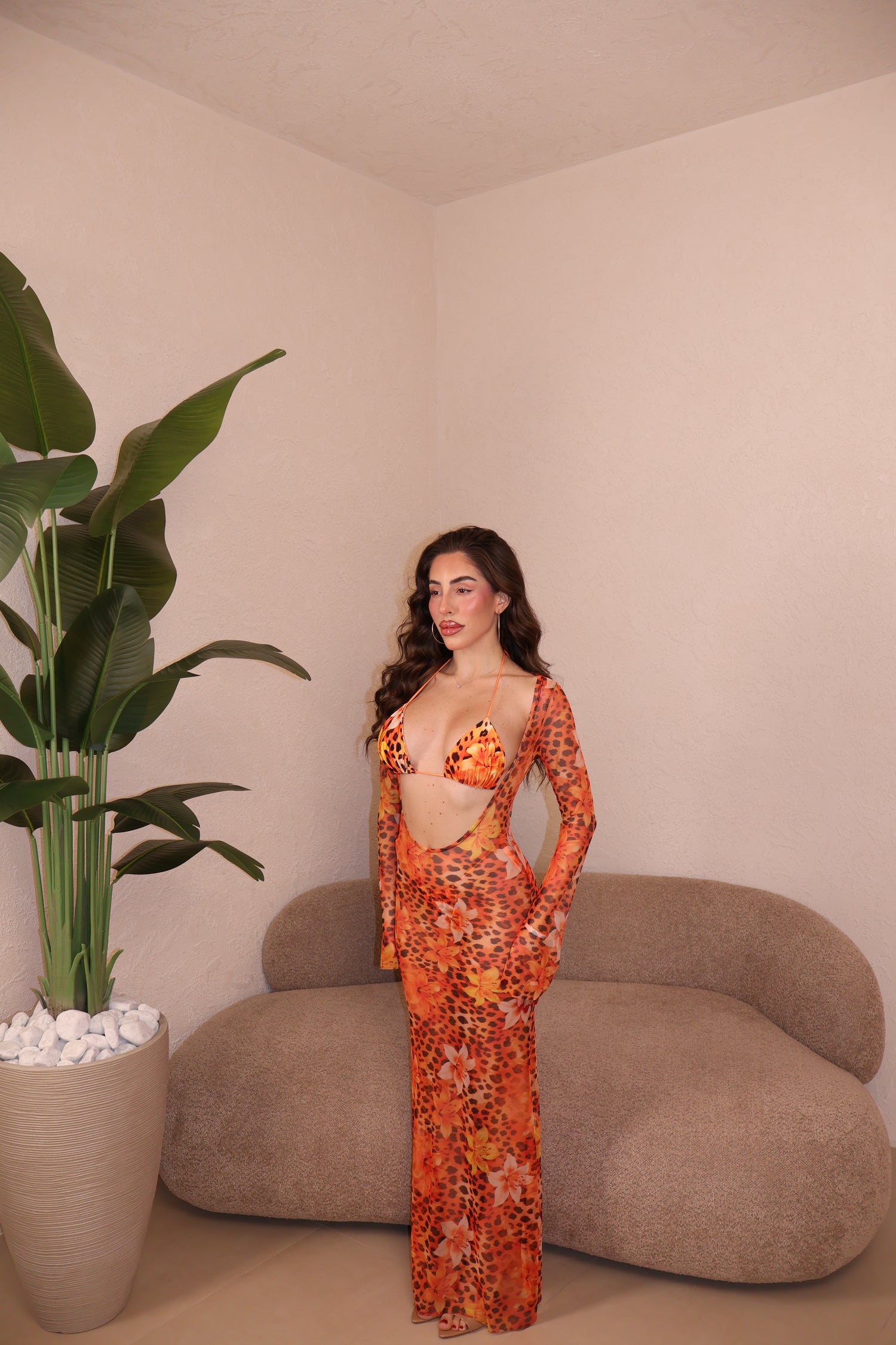 Set Bikini Flower orange