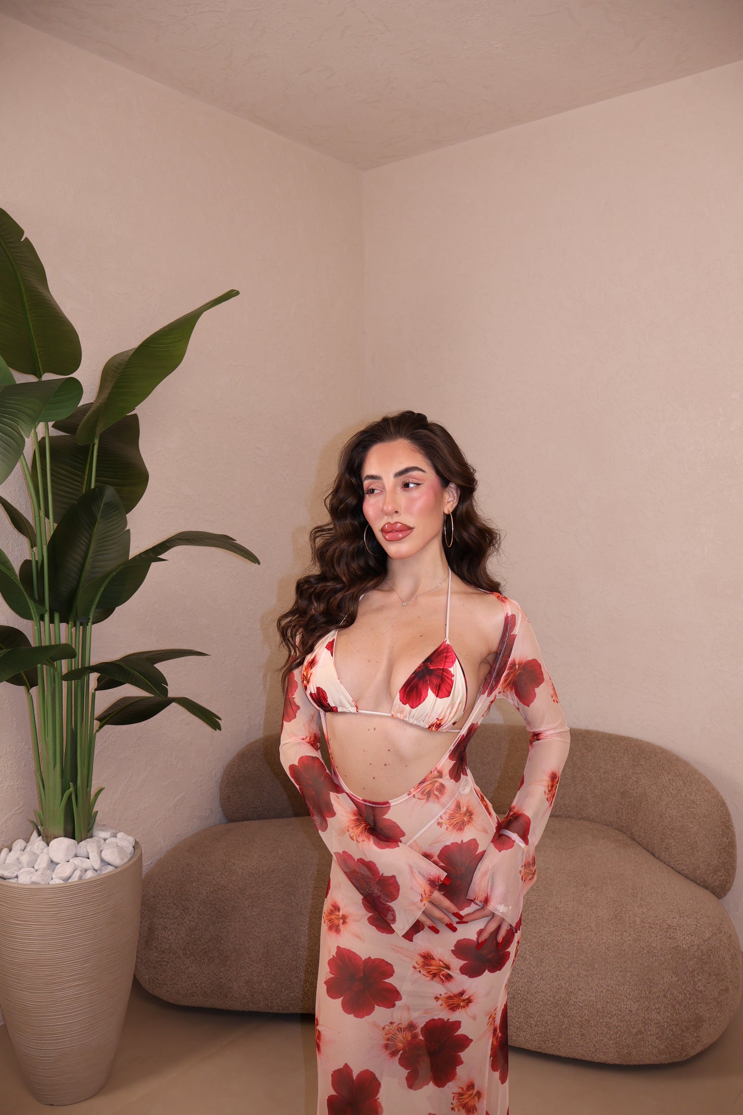 Set Bikini Flower panna