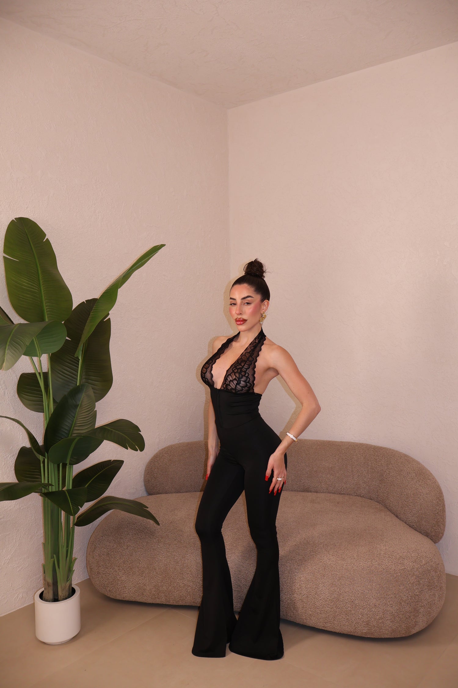 Jumpsuit Bustier Pizzo black