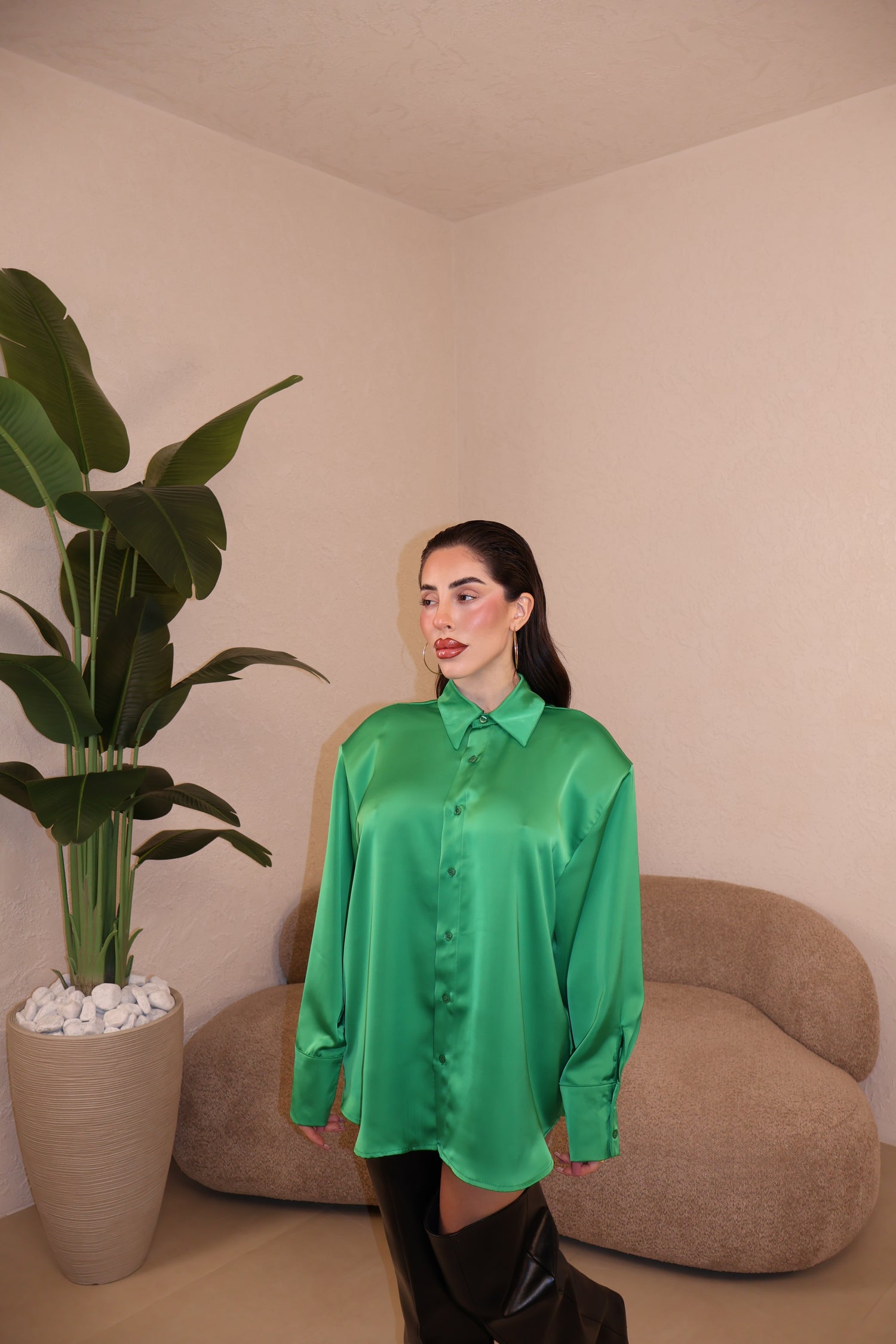 Camicia Satin verde
