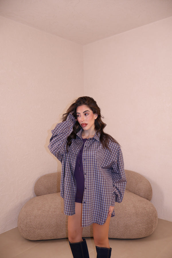Camicia Vichy purple