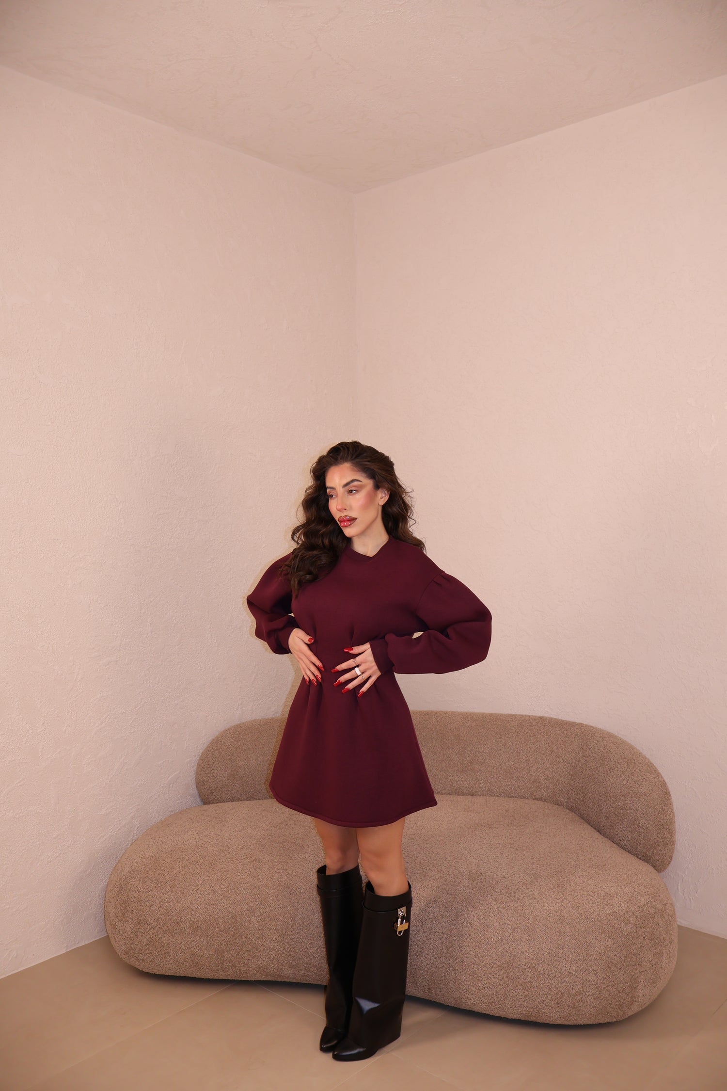 Abito Felpa bordeaux