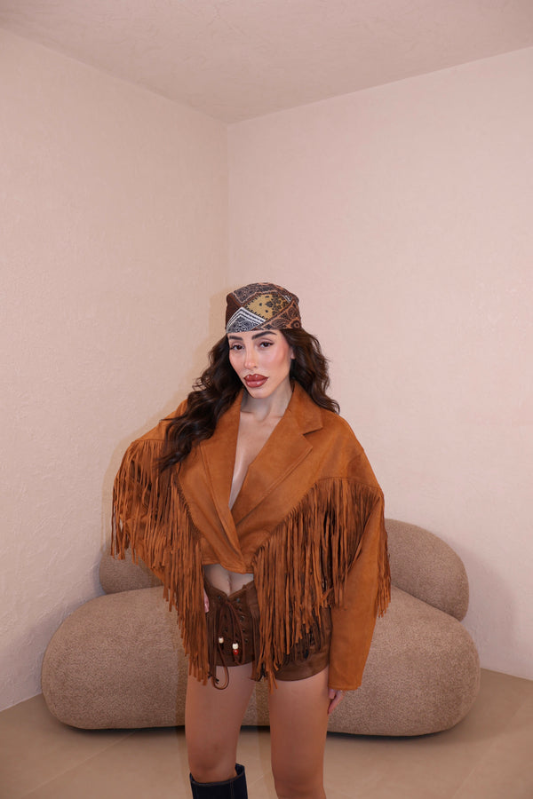 Giacca Frange camel