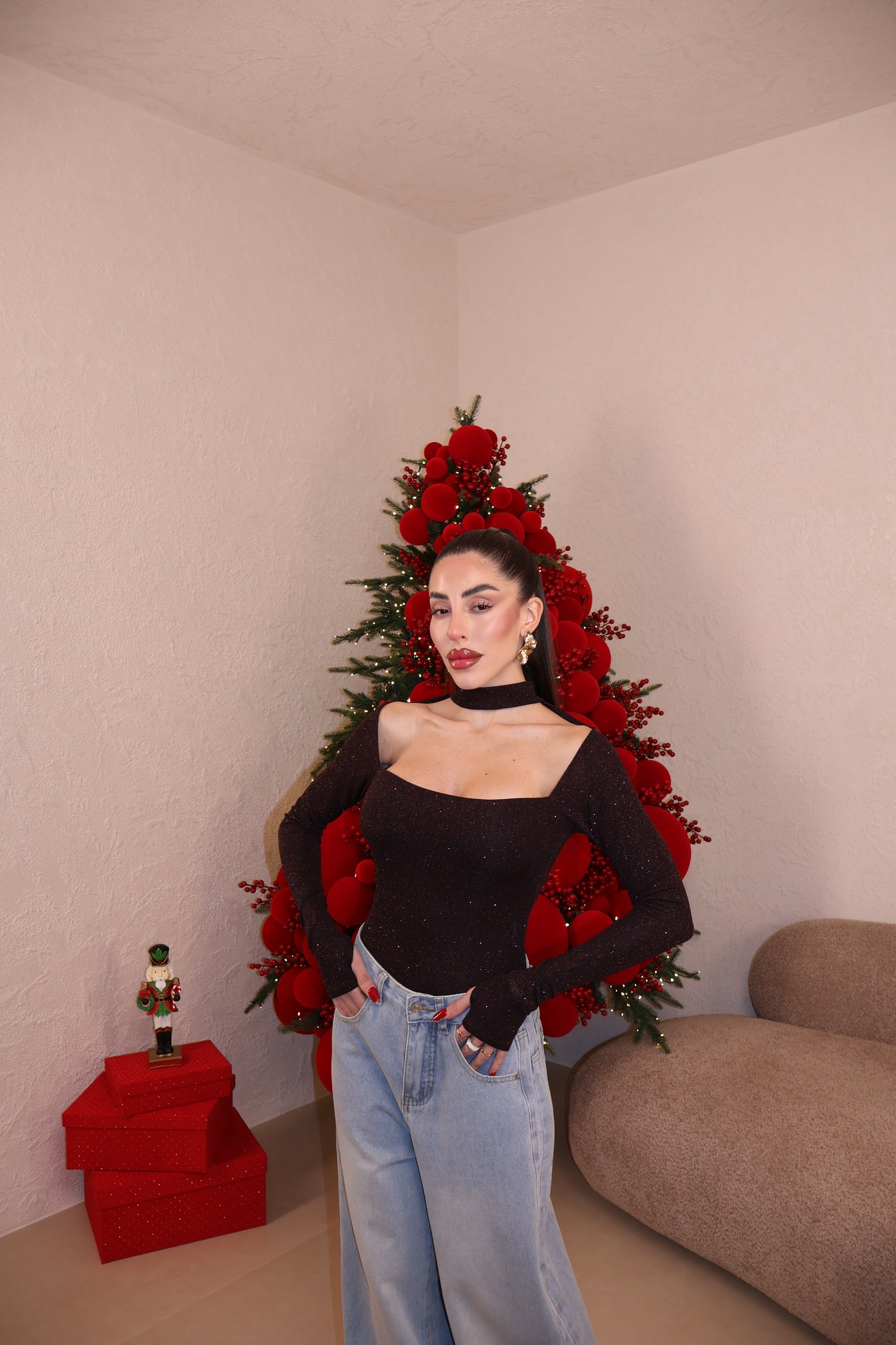 Body Collar Glitter choco