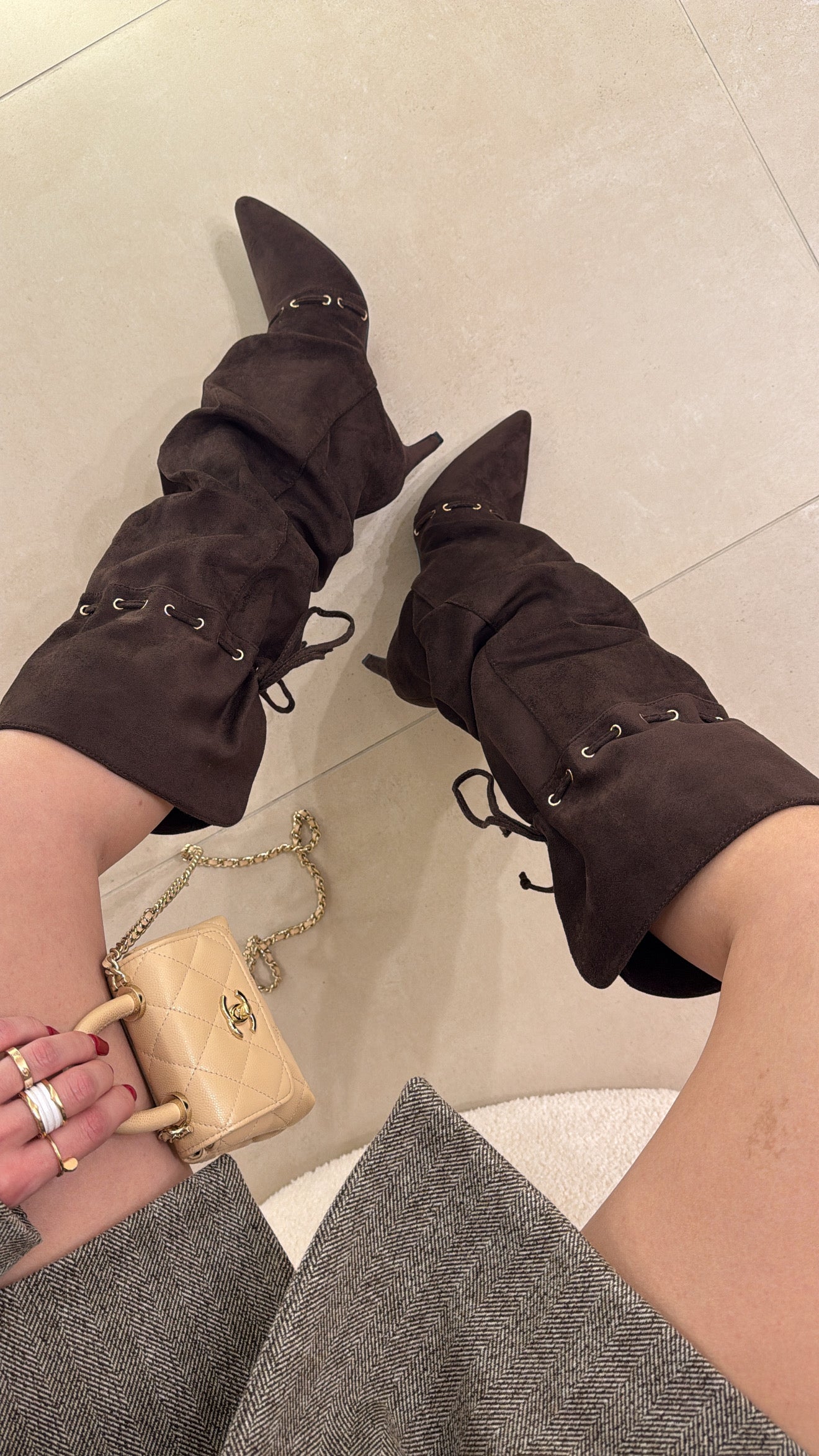 Stivali Kira Stringhe choco