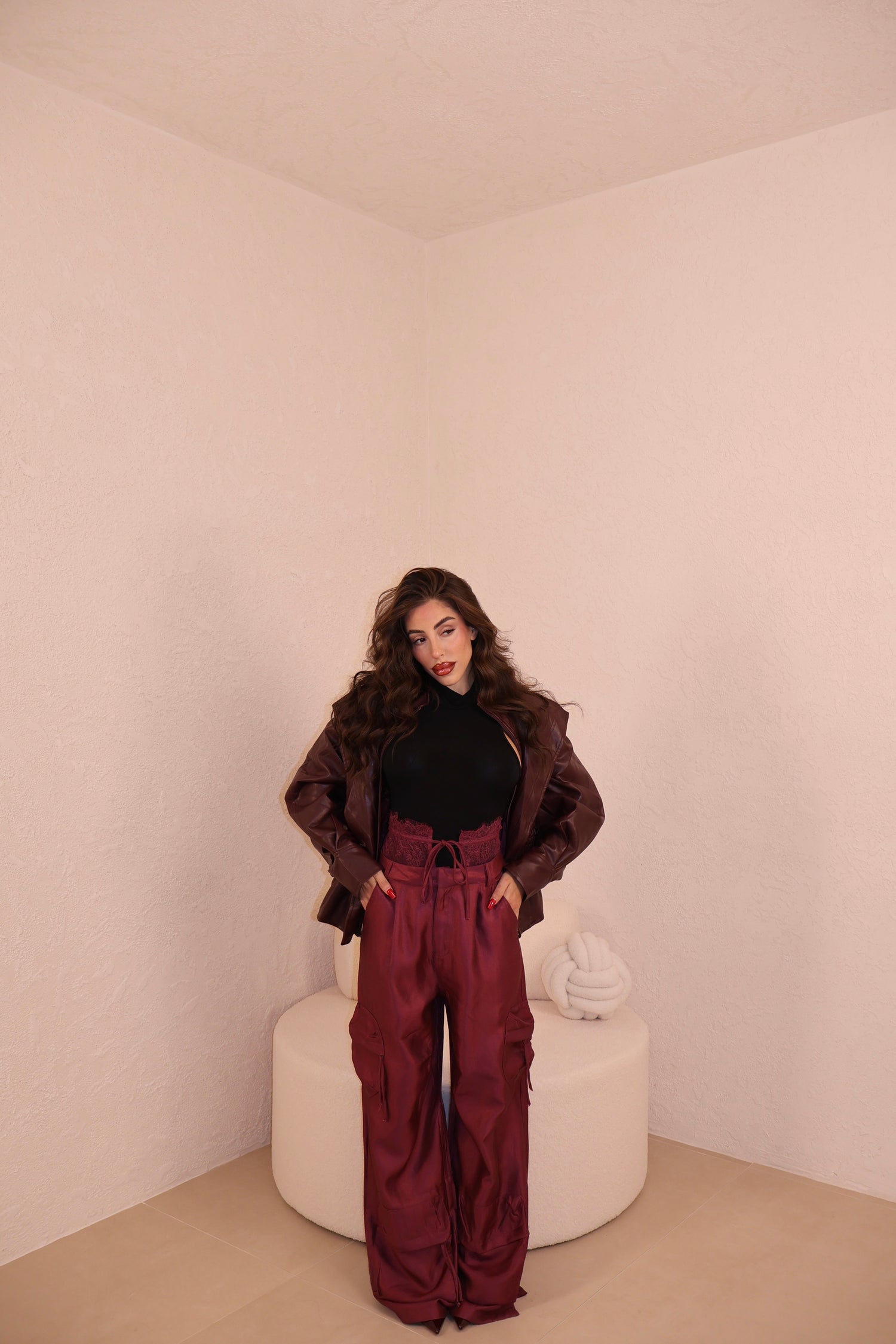 Pantaloni Metal magenta