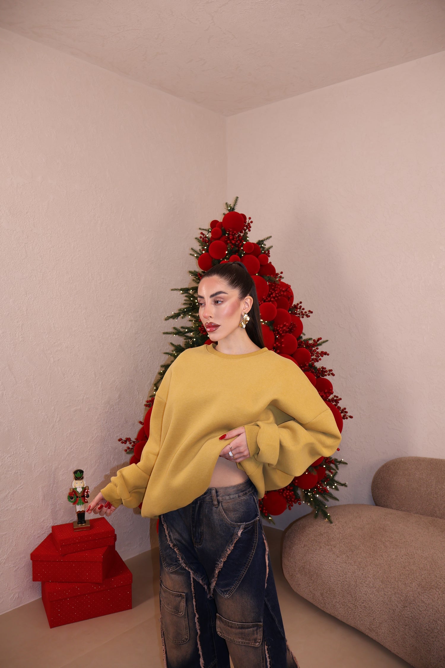 Felpa Spalline senape