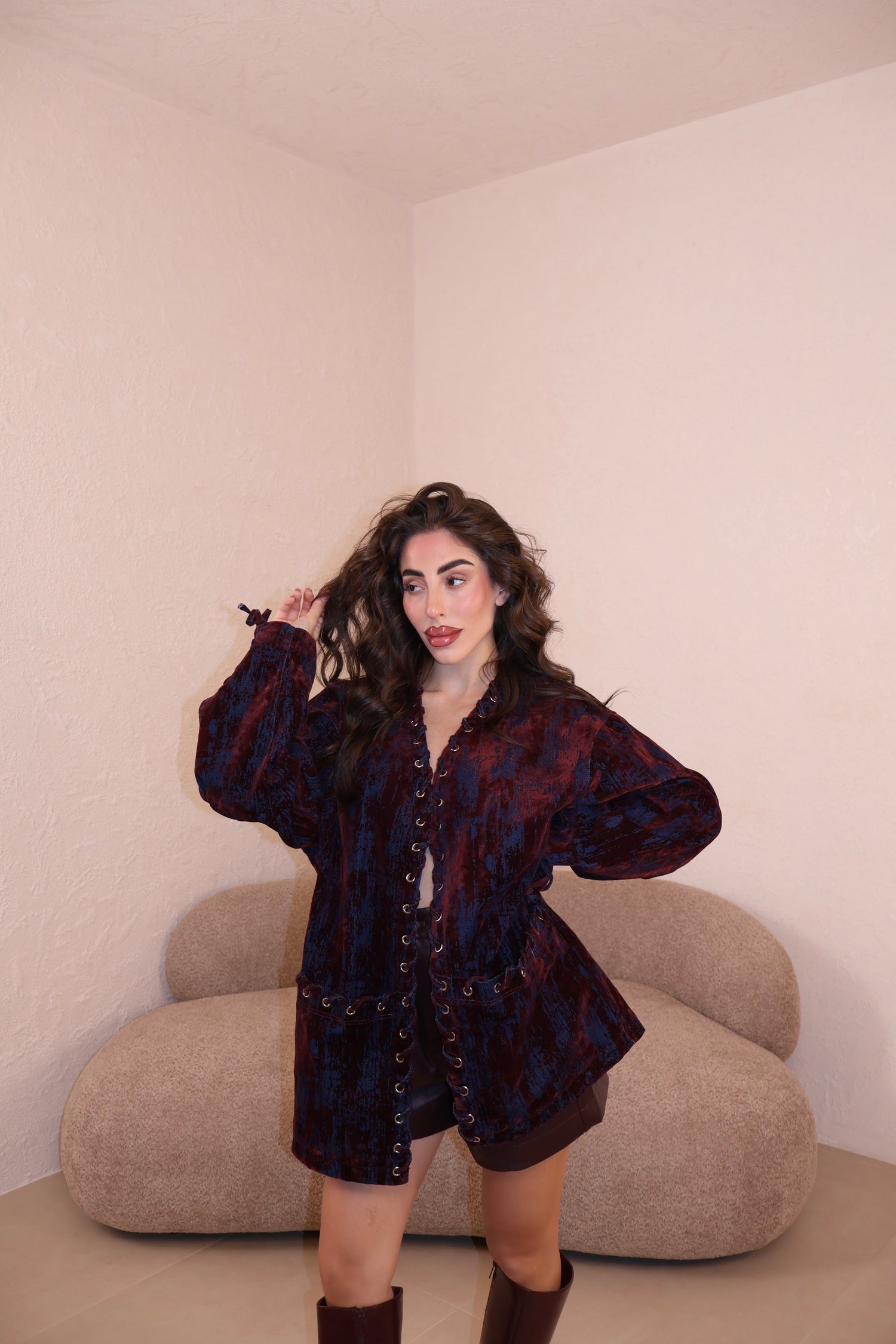 Jacket Over Chenille bordeaux