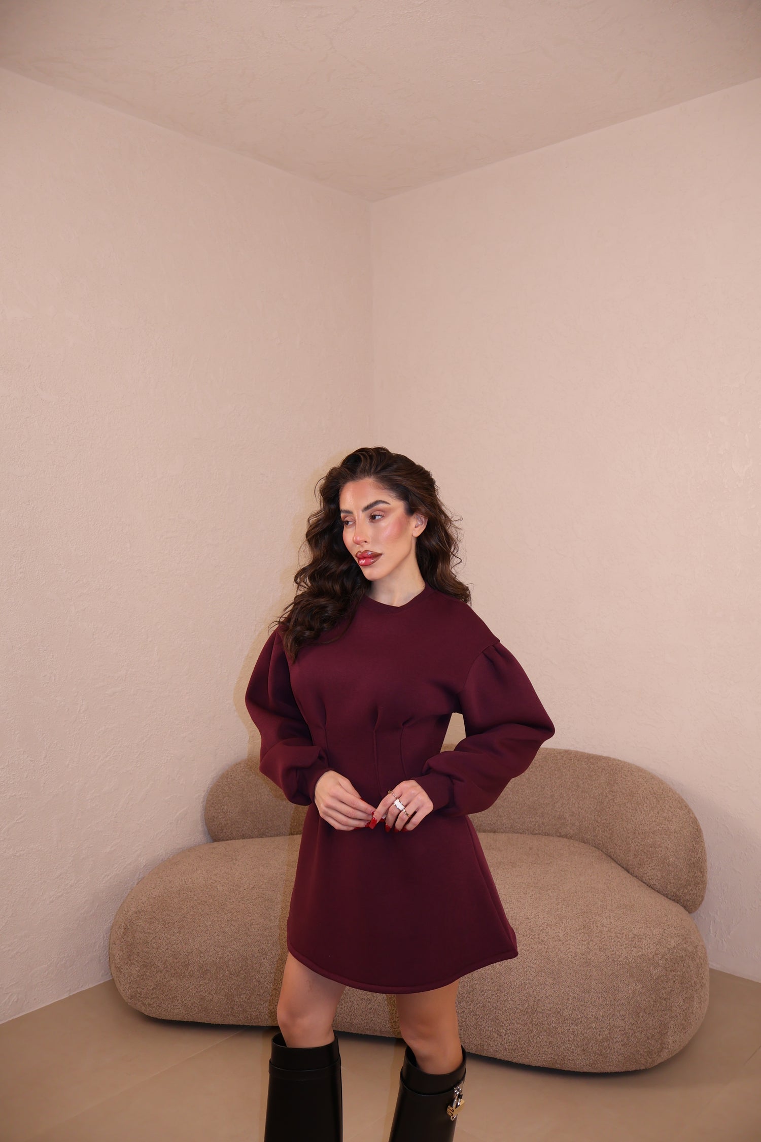 Abito Felpa bordeaux