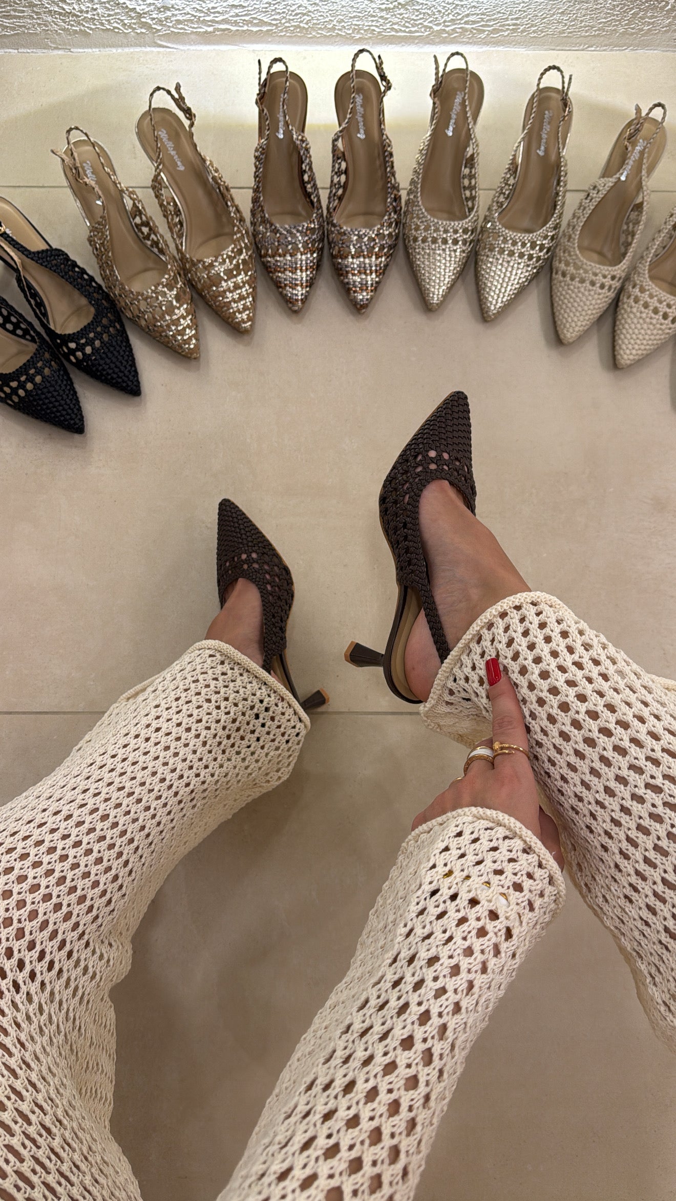 Slingback Crochet choco