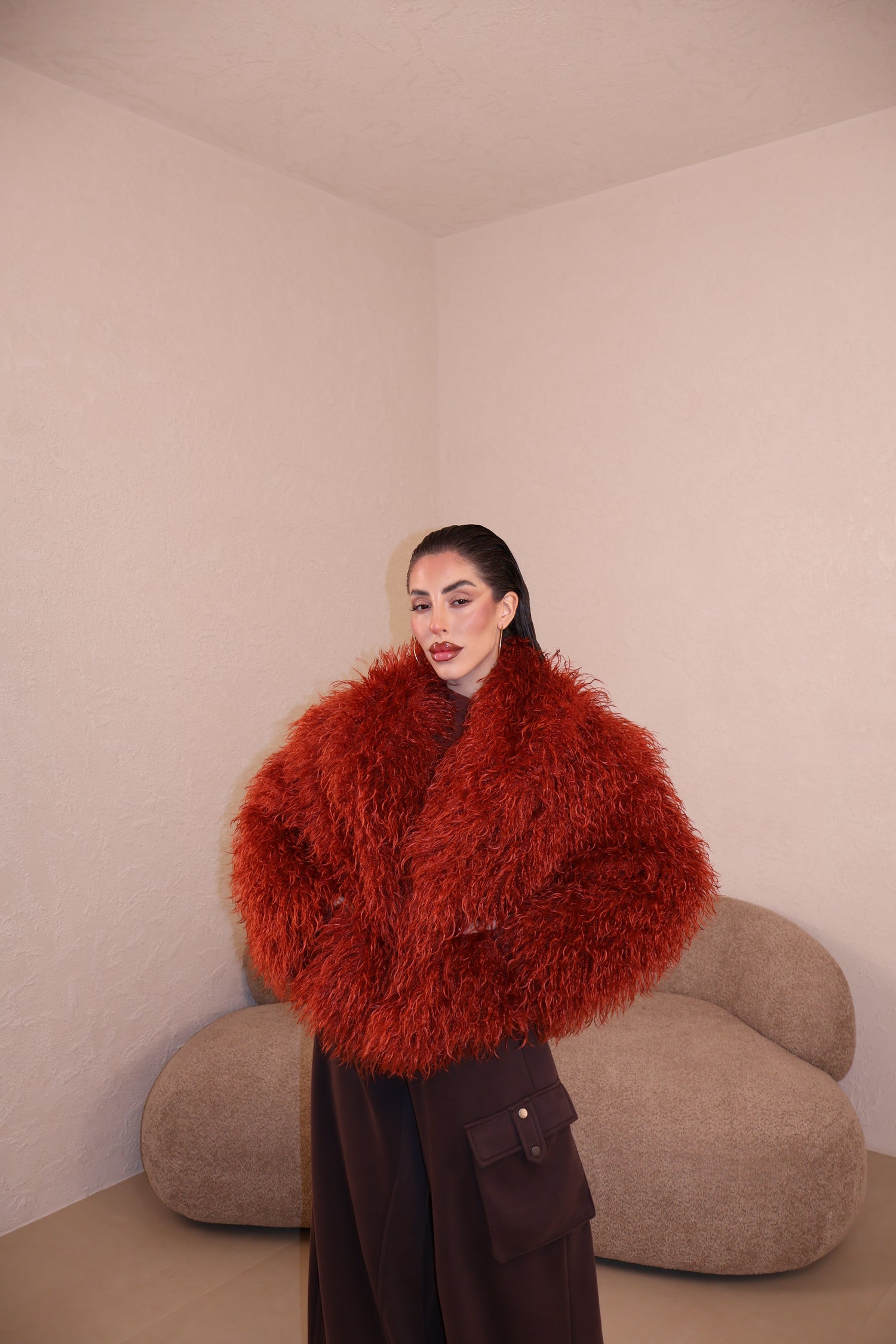 PRE-ORDER Pelliccia Mongolia ruggine