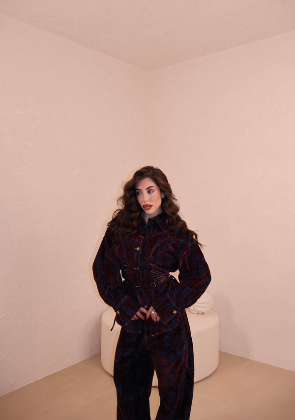 Camicia Chenille bordeaux