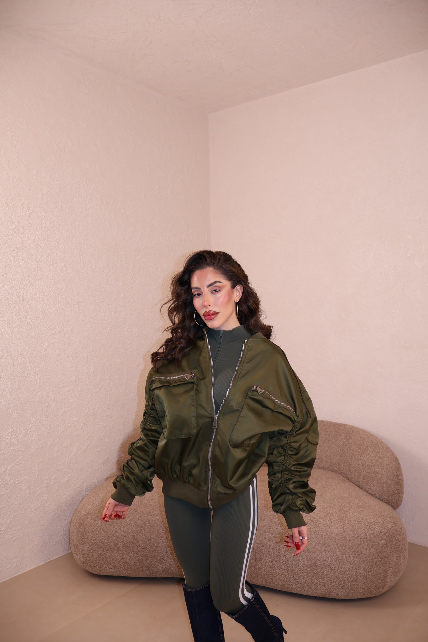 Bomber Satin military