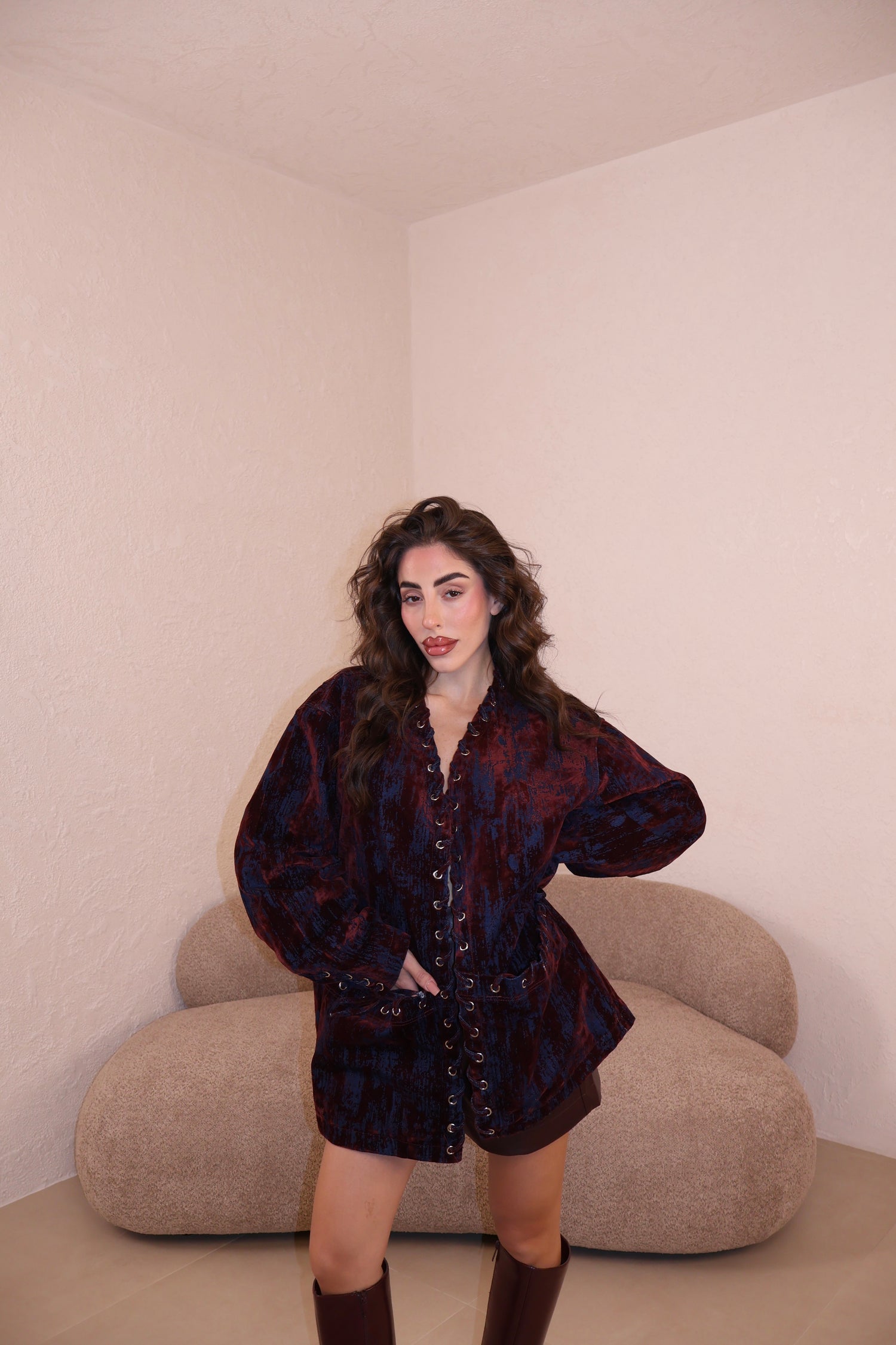 Jacket Over Chenille bordeaux