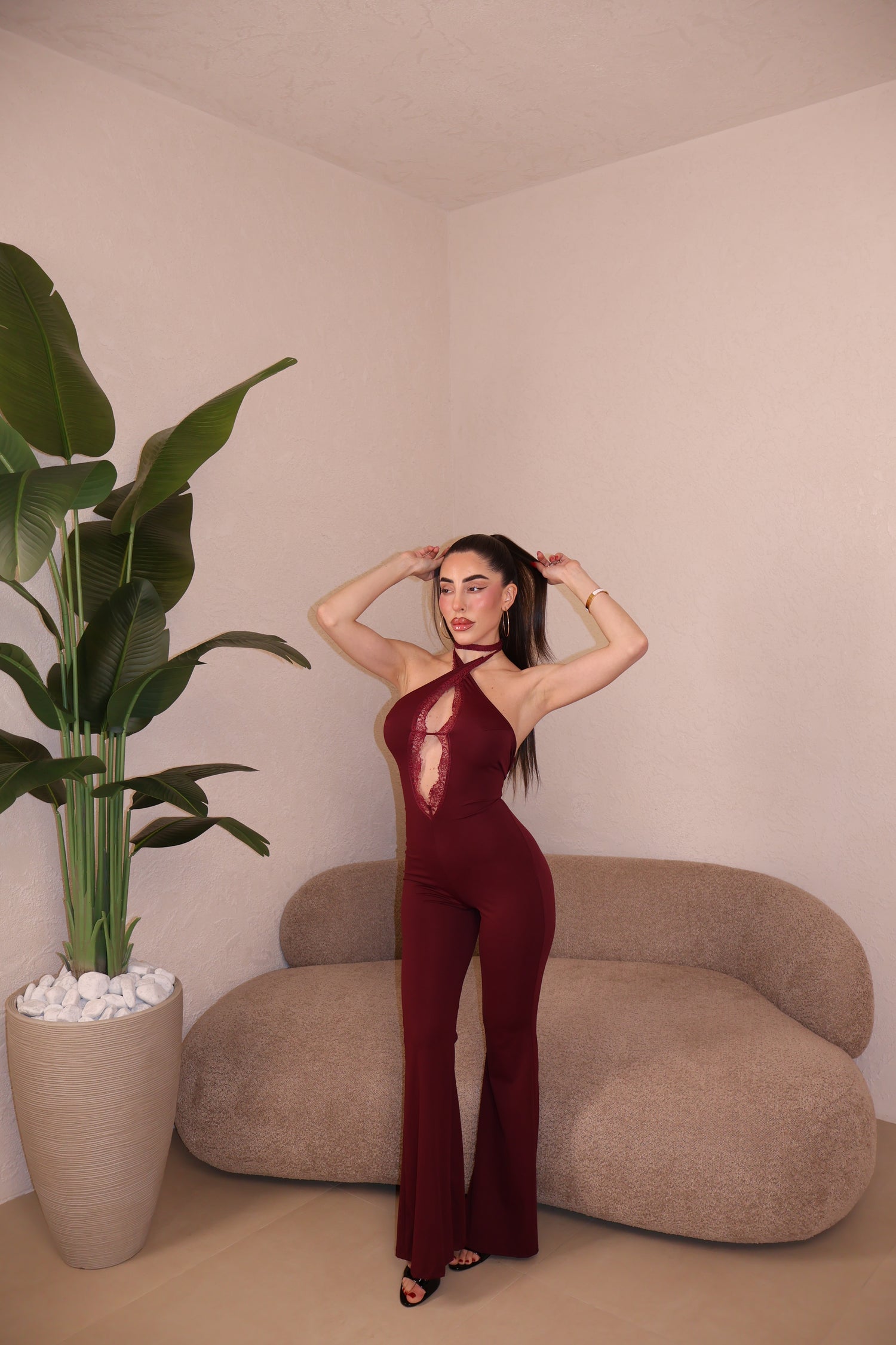 Jumpsuit Woman bordeaux