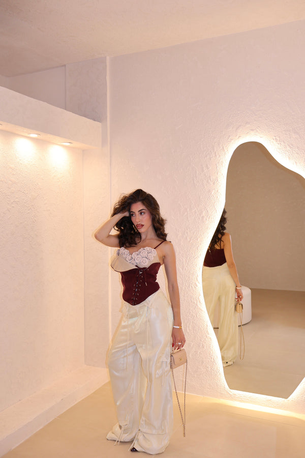 Pantaloni Metal cream
