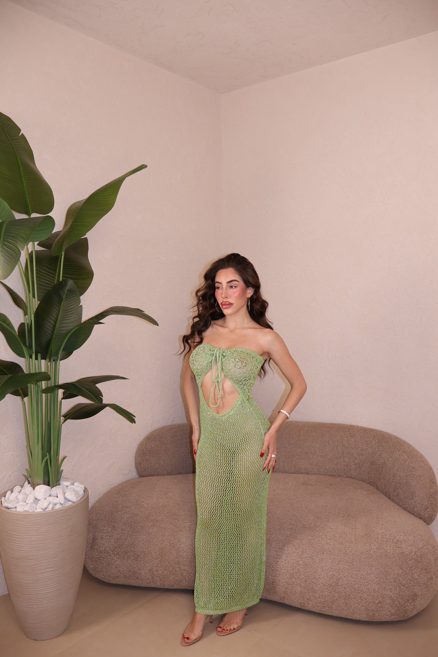 Abito Filo Lurex verde mela