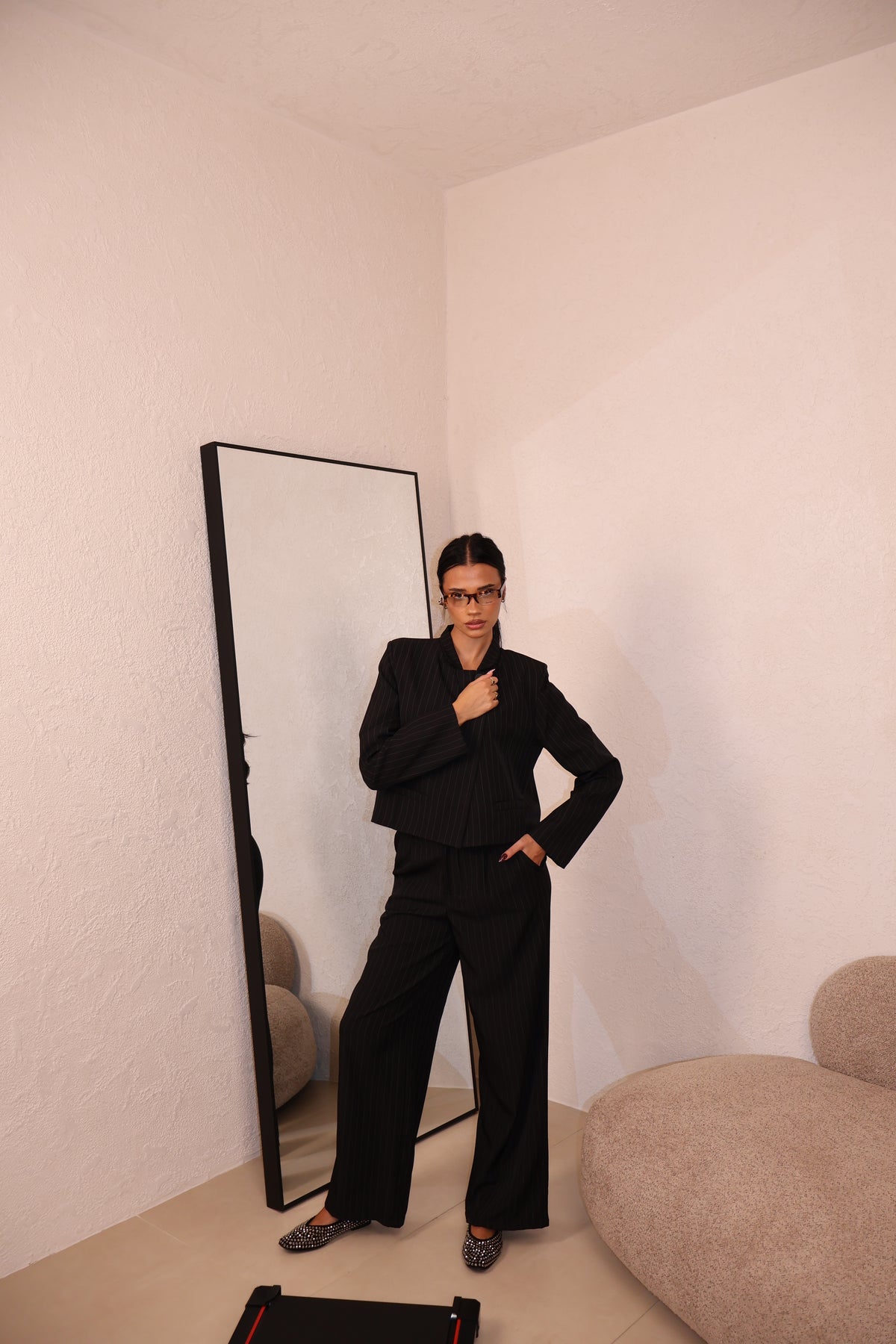 Tailleur Crop black