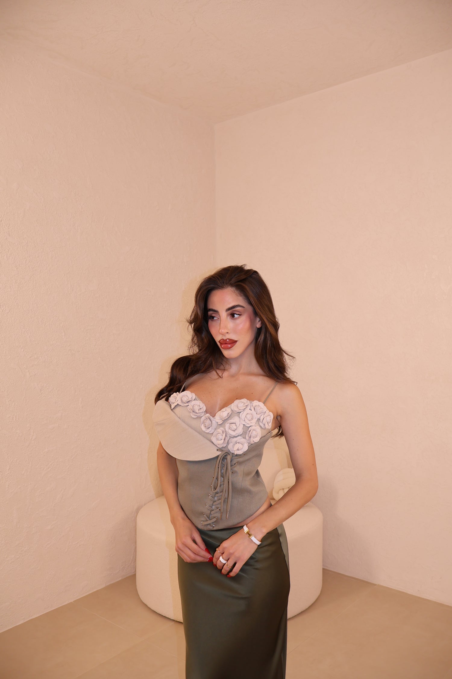 Corset Romantic salvia