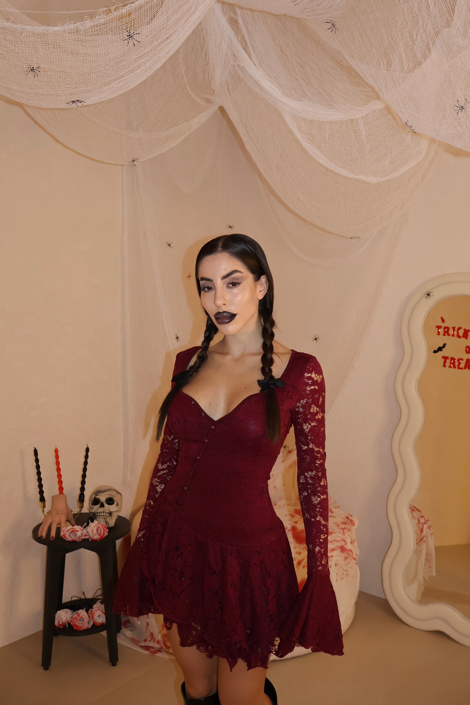 Abito Leonie Pizzo bordeaux