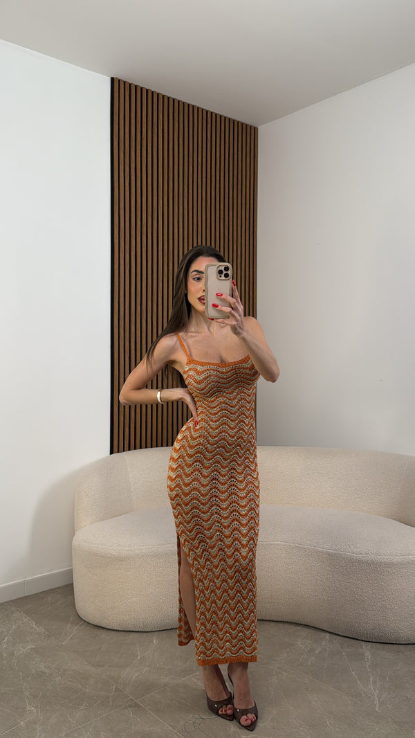 Tubino in filo lurex arancio